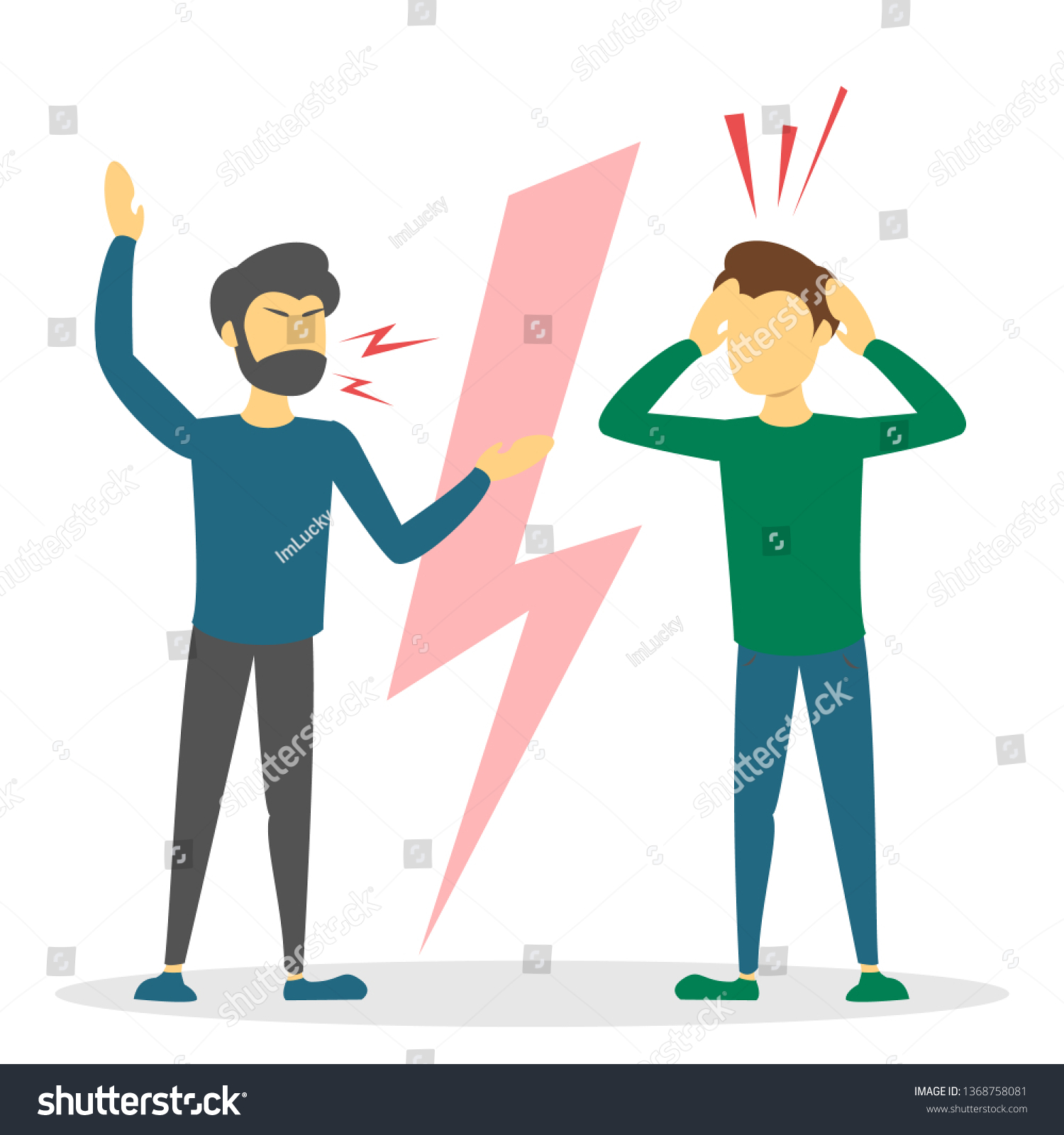 Angry Couple Argue People Shouting Fight Stock Vector Royalty Free 1368758081 Shutterstock 5641