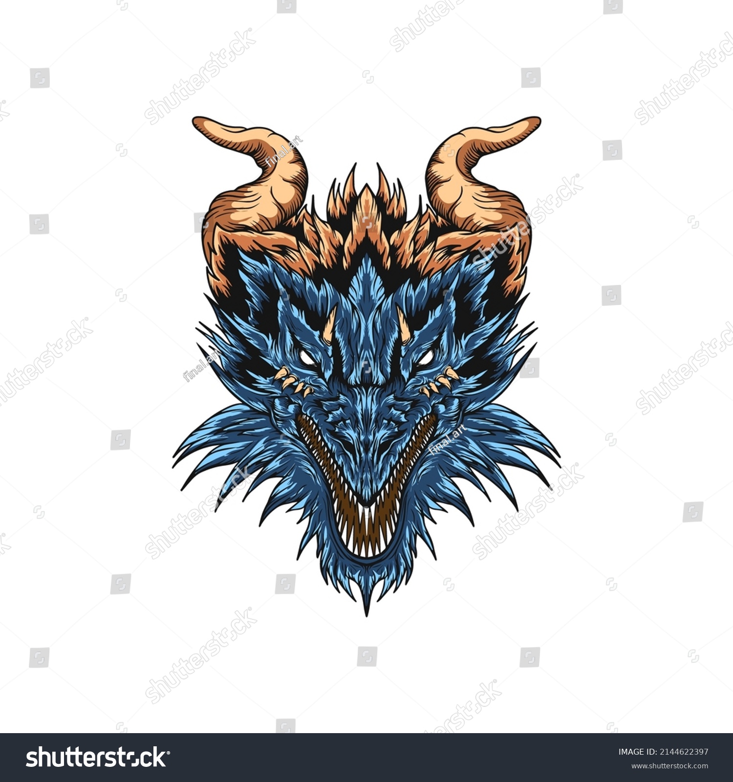 Angry Dragon Head Vector Illustration Stock Vector (Royalty Free ...