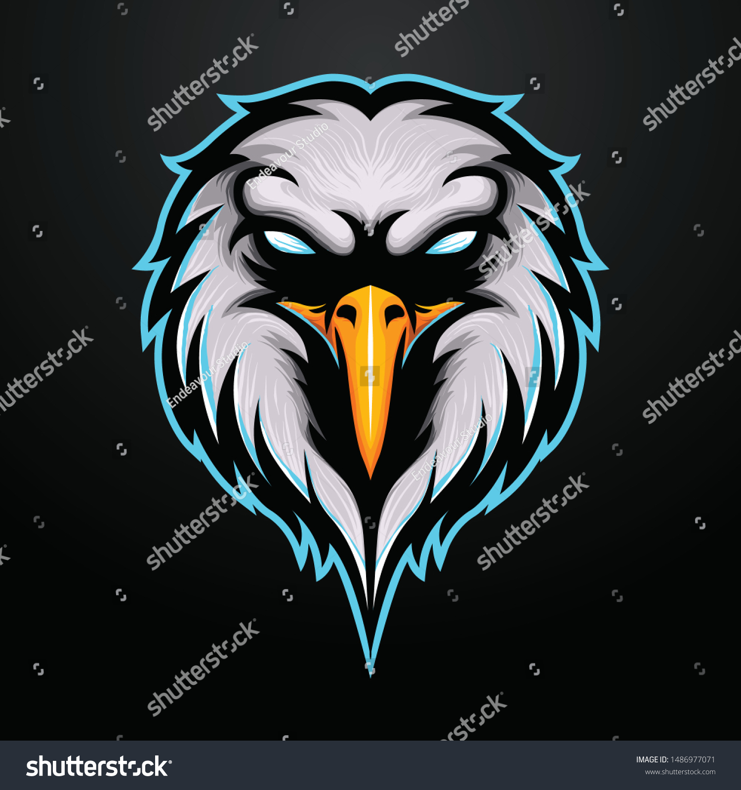 Angry Eagle Head Eyes Suitable Logo Stock Vector Royalty Free