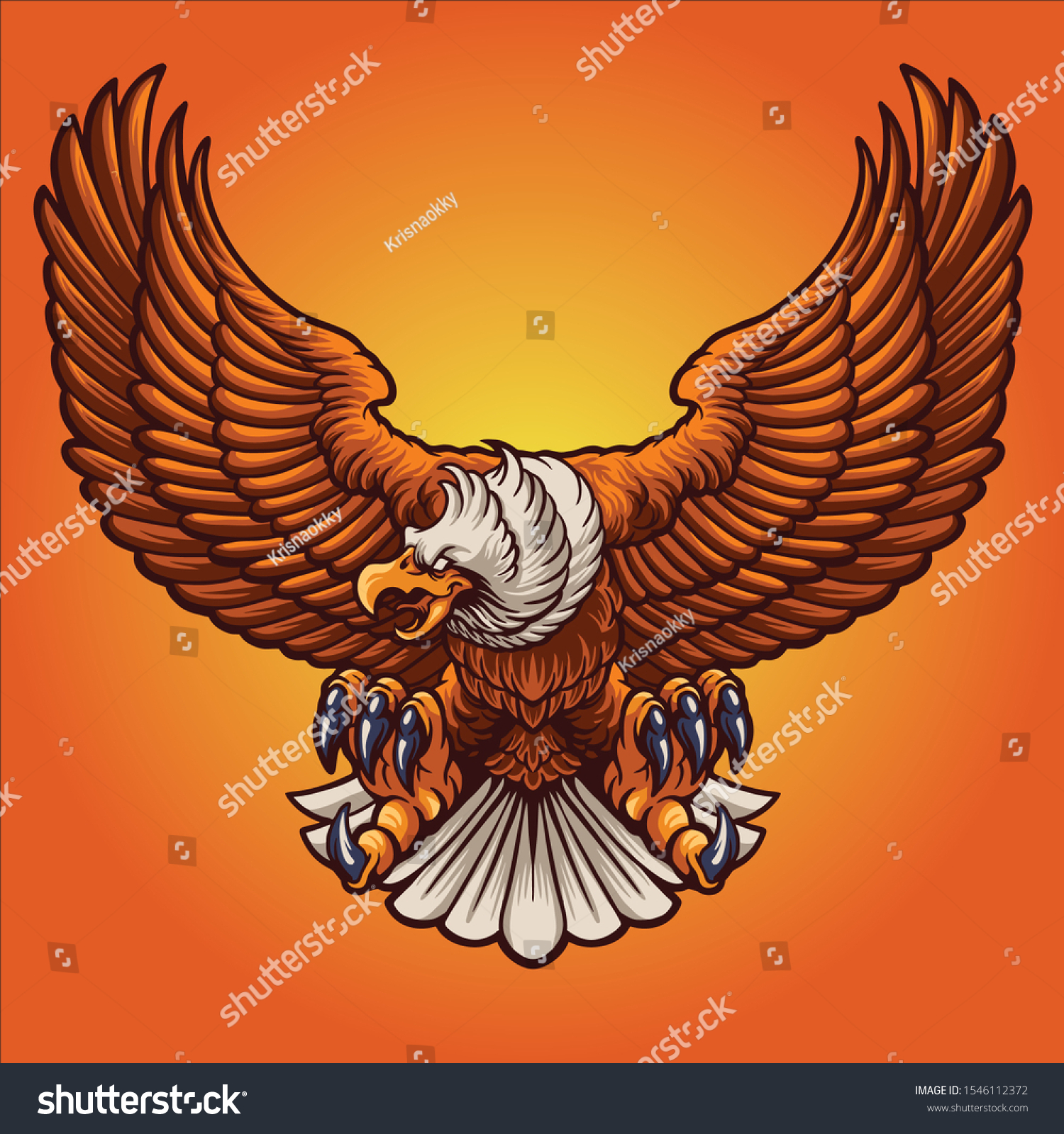Angry Eagle Mascot Logo Illustration Stock Vector Royalty Free