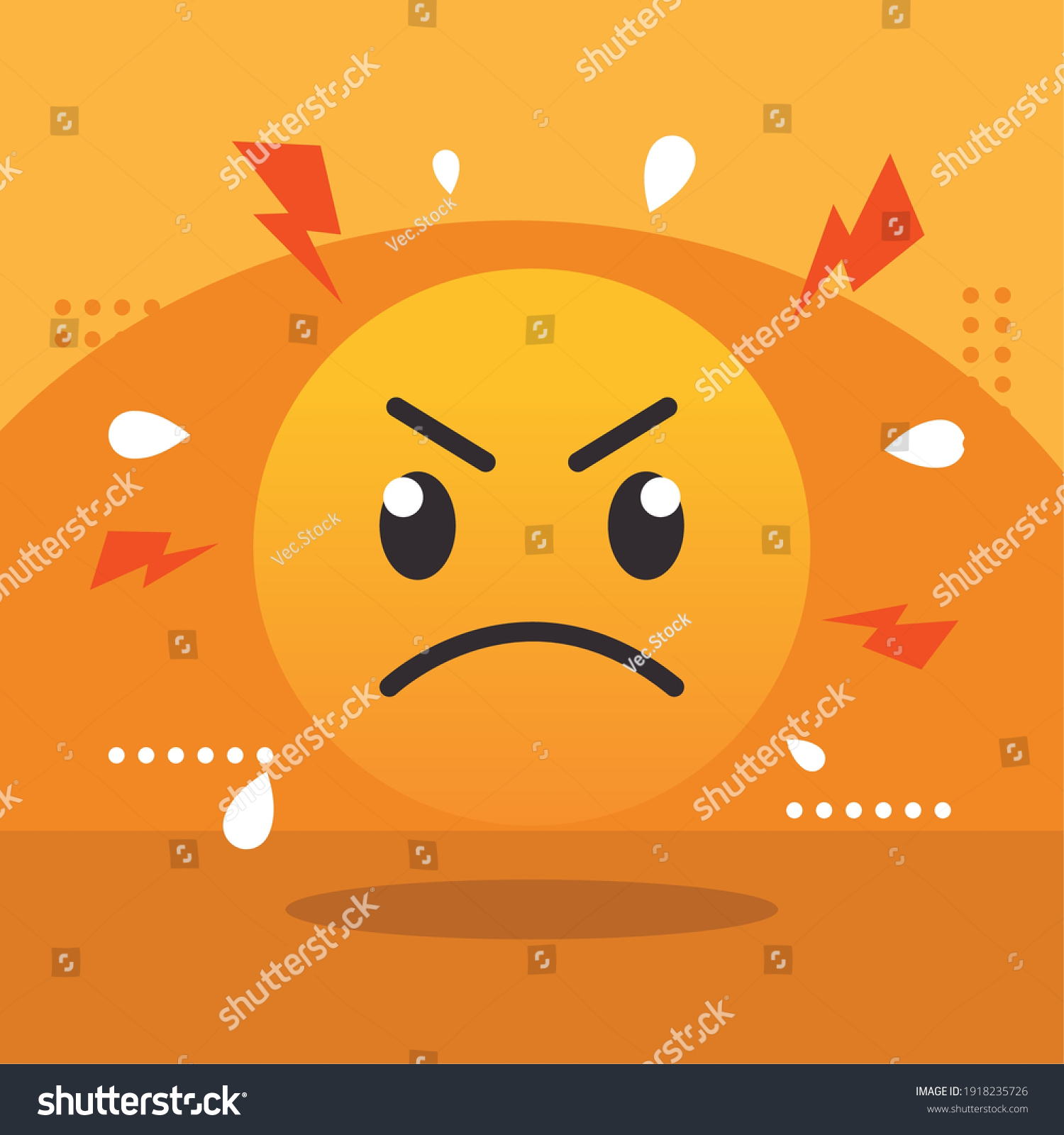 Angry Emoji Face Design Emoticon Cartoon Stock Vector Royalty Free 1918235726