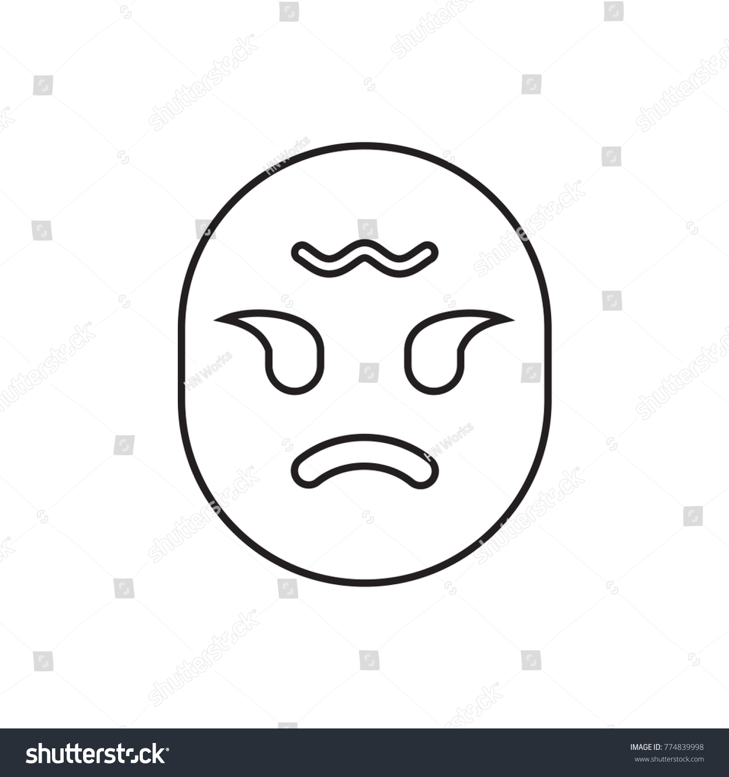 Angry Emoji Icon Illustration Isolated Vector: vector de stock (libre