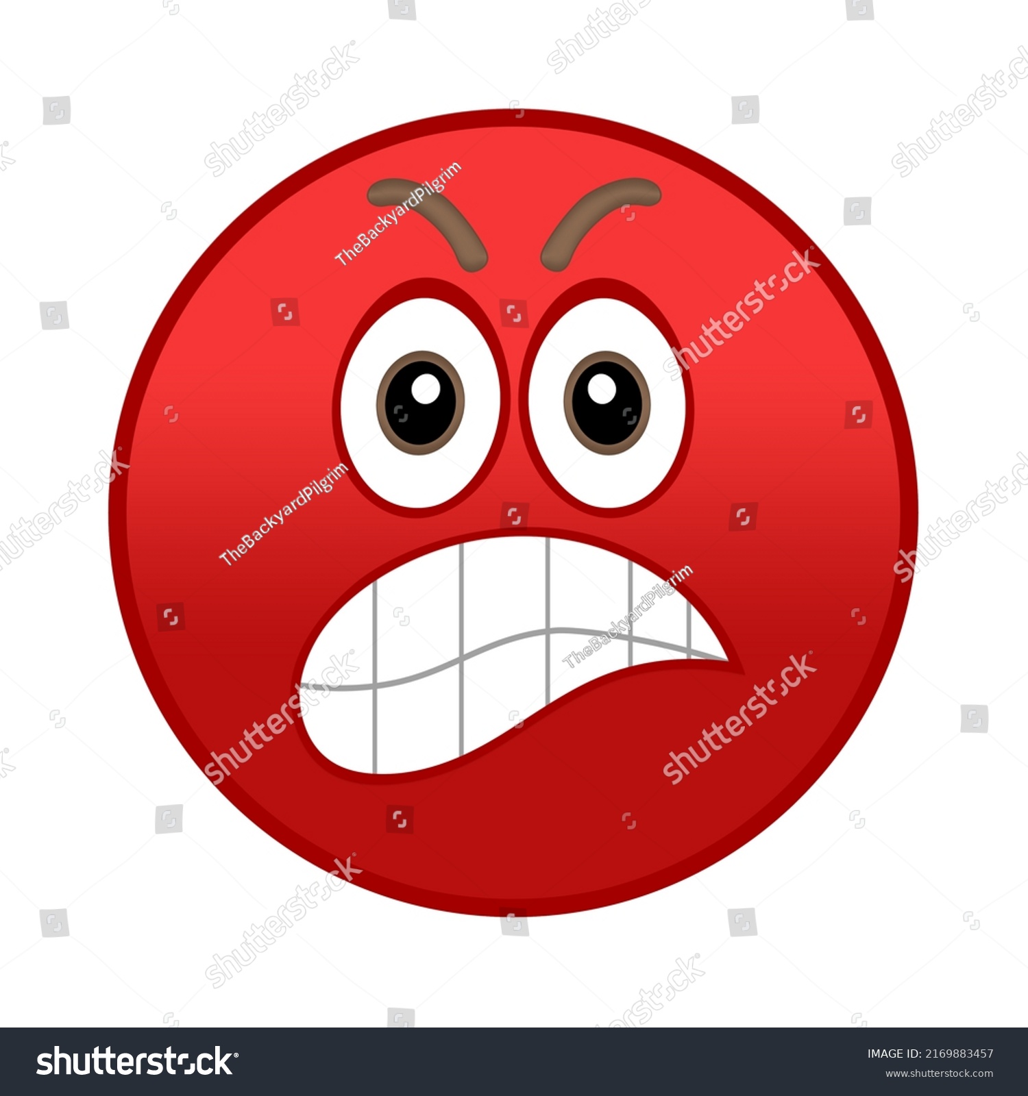 Angry Emoji Red Face Emoticon Stock Vector (Royalty Free) 2169883457 ...