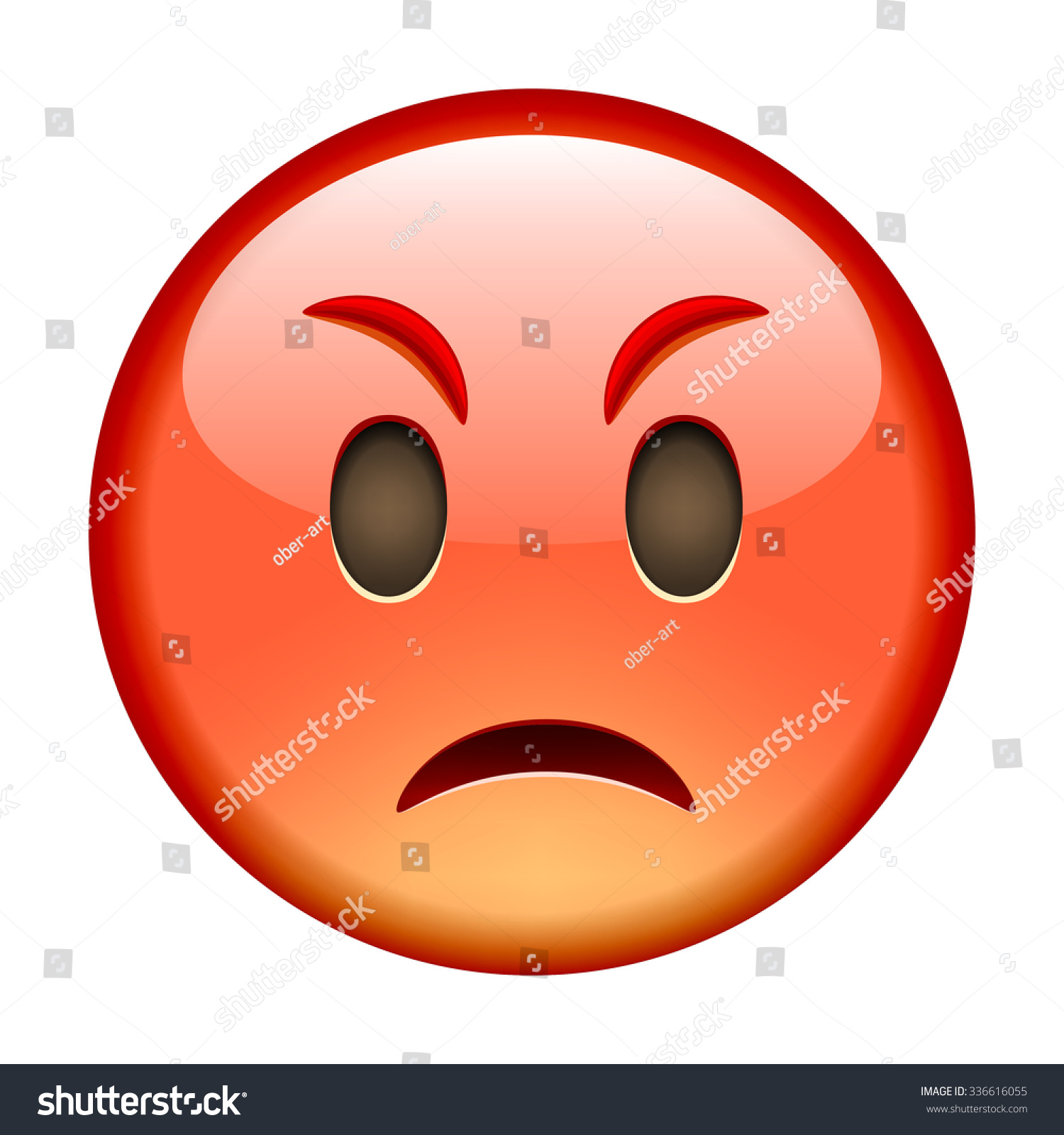 Angry Emoticon Isolated Vector Illustration On Stock Vector (Royalty ...