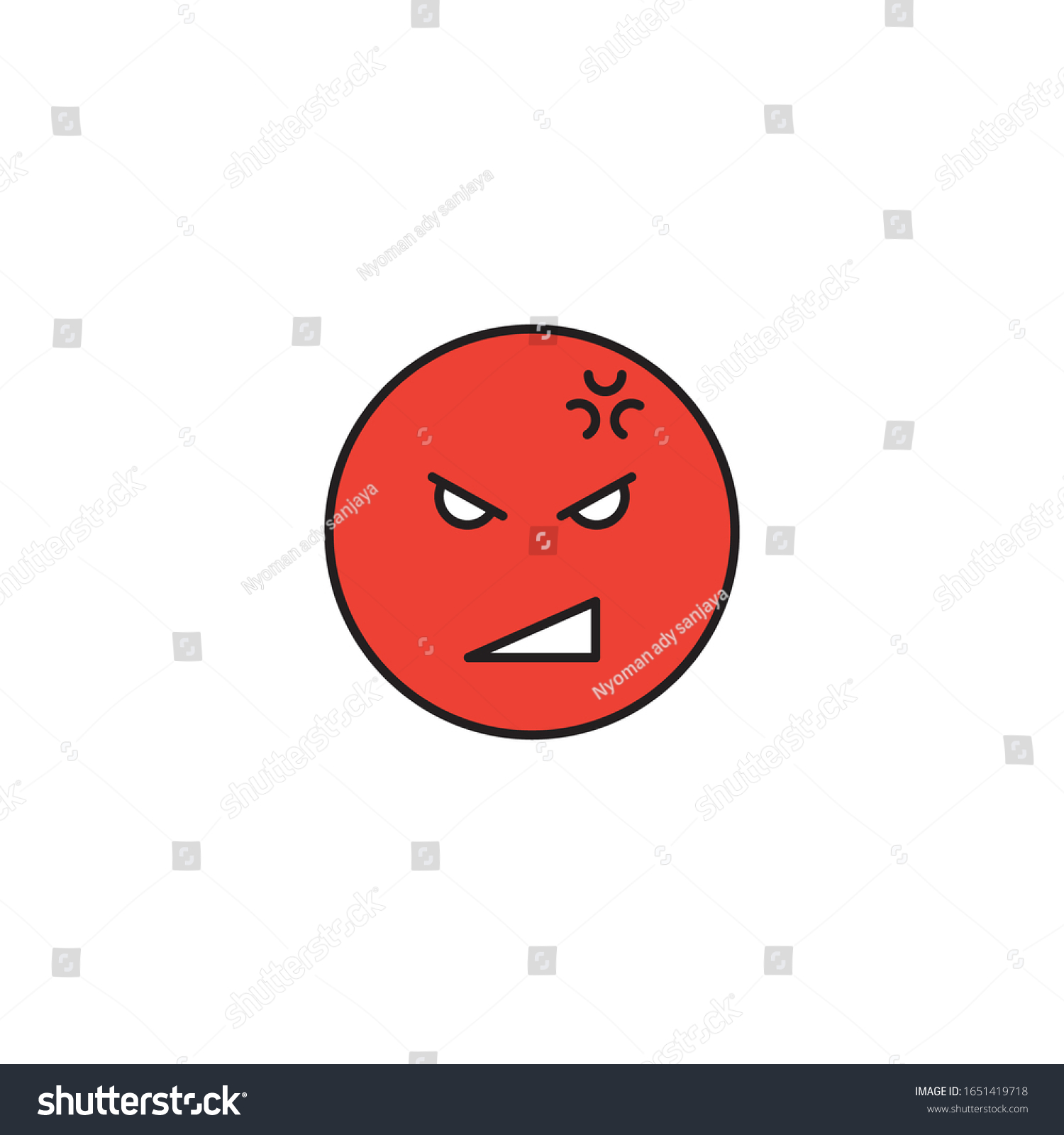 Angry Face Emoji Vector Icon Symbol Stock Vector Royalty Free 1651419718