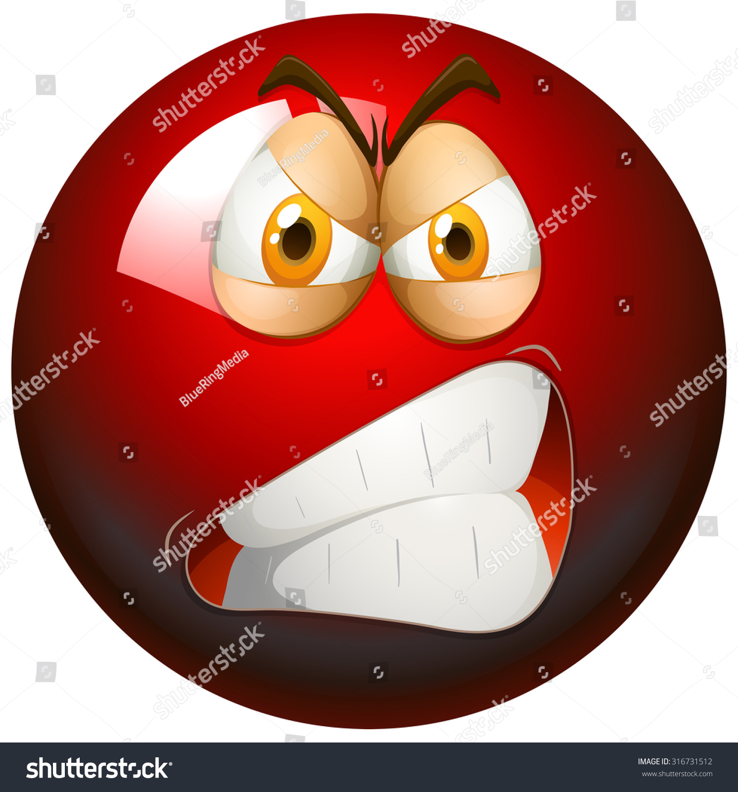 Angry Face On Red Ball Illustration Stock Vector 316731512 - Shutterstock