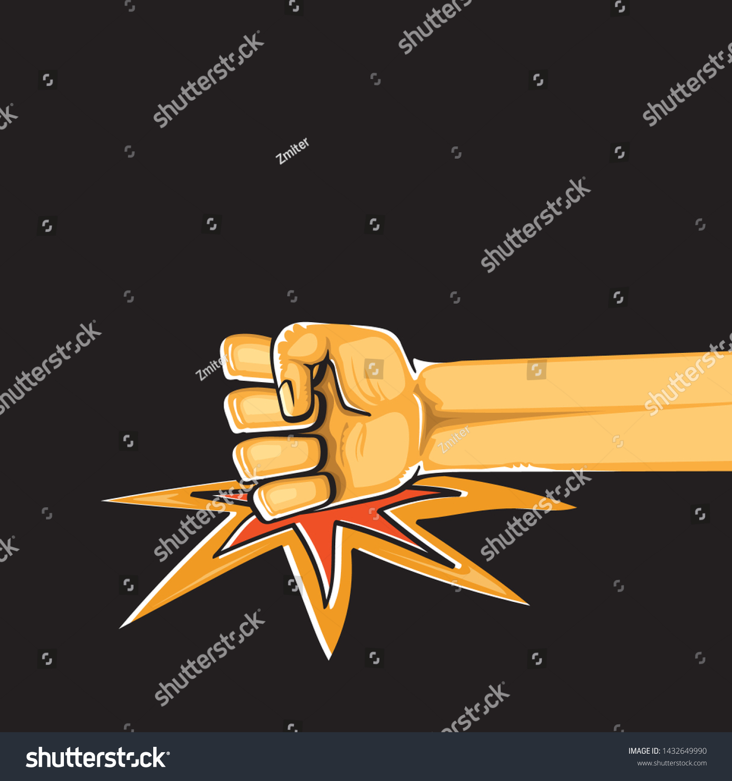 Angry Fist On Table Vector Icon Stock Vector (Royalty Free) 1432649990 ...