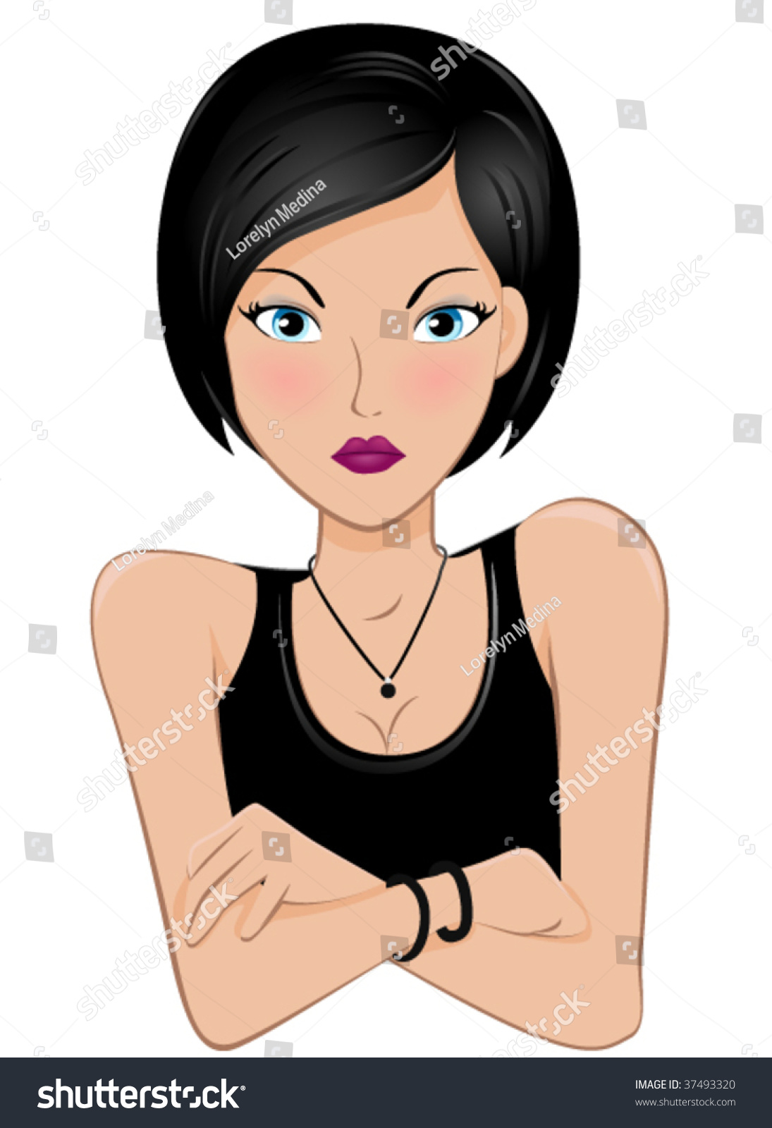 Download Angry Girl Vector Stock Vector 37493320 - Shutterstock