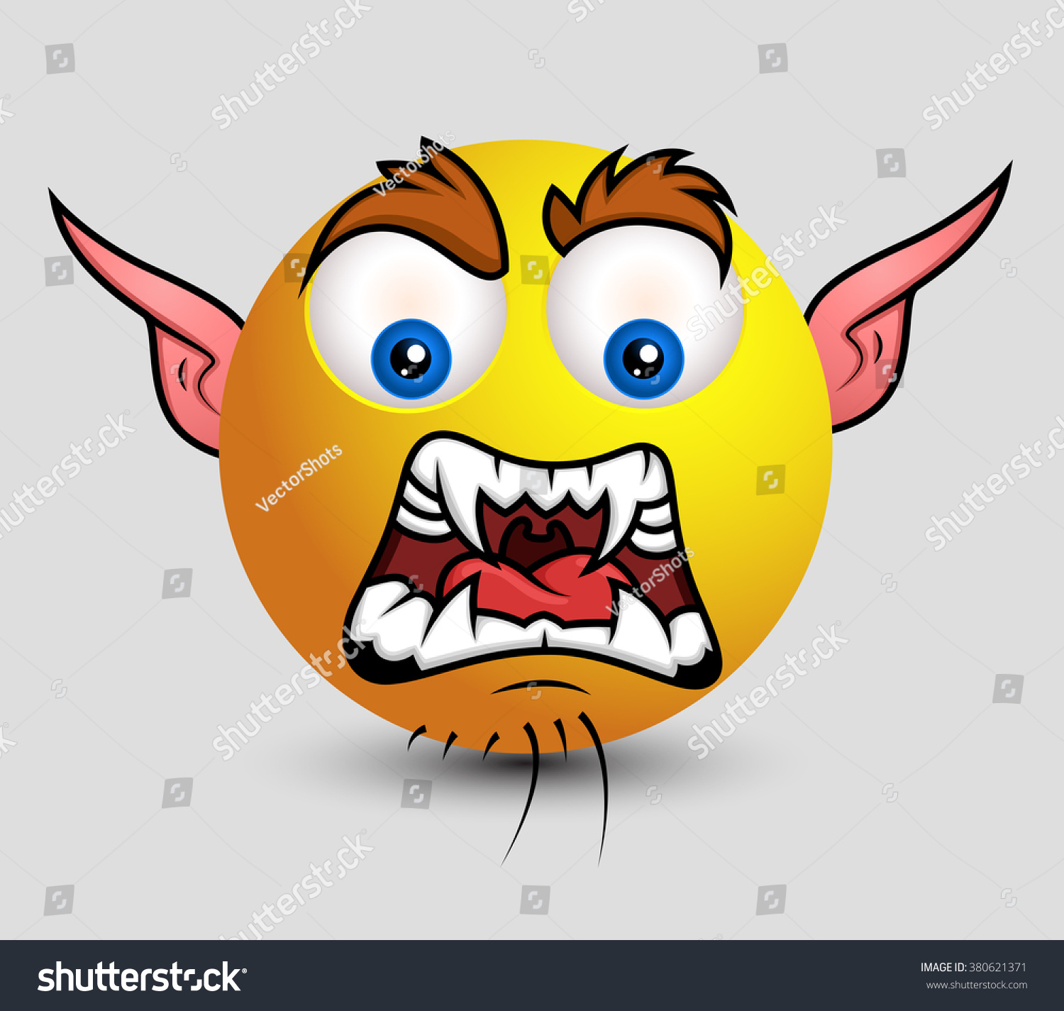 Angry Goblin Emoji Smiley Emoticon Stock Vektorgrafik Lizenzfrei