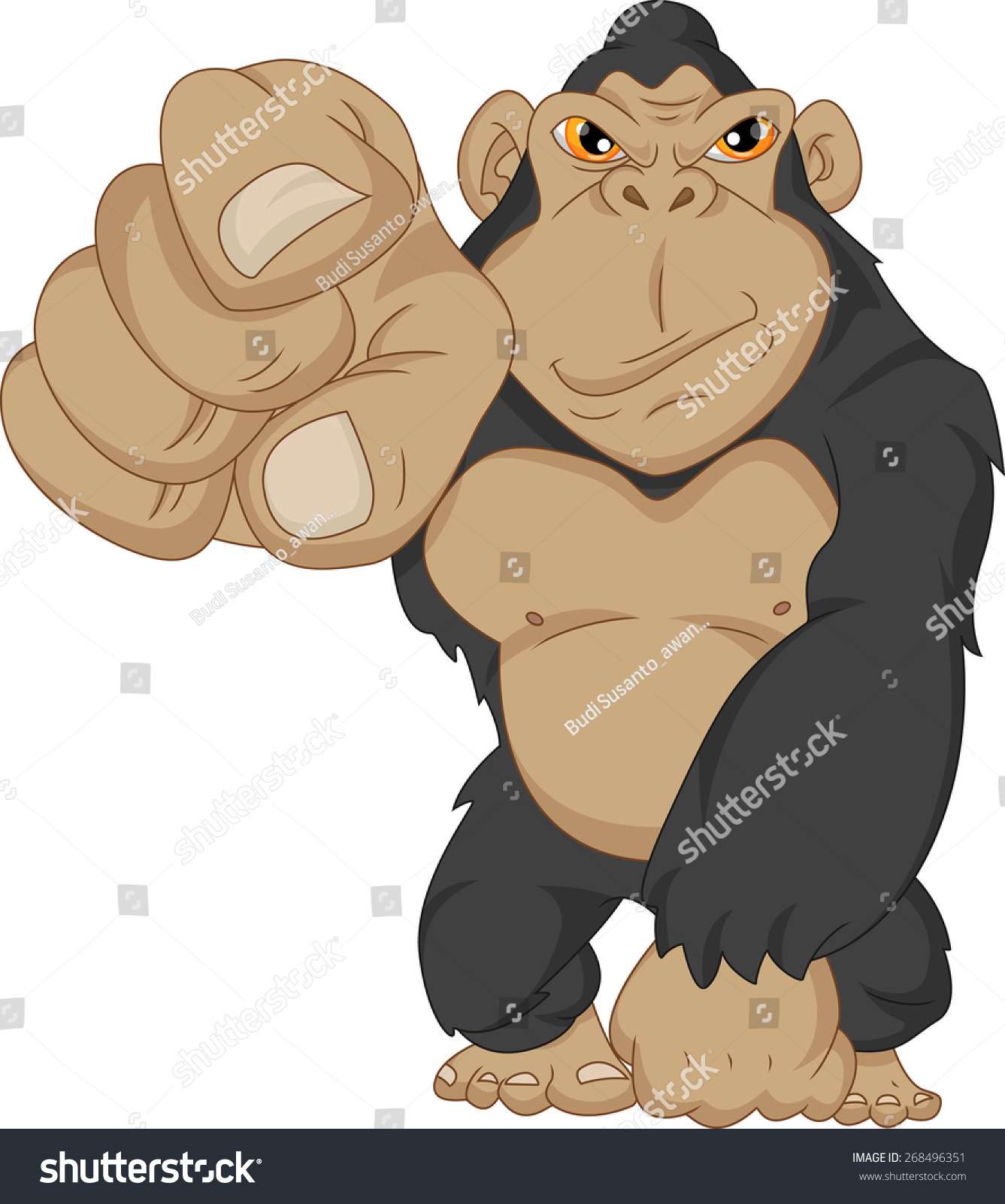 Angry Gorilla Cartoon Stock Vector 268496351 - Shutterstock