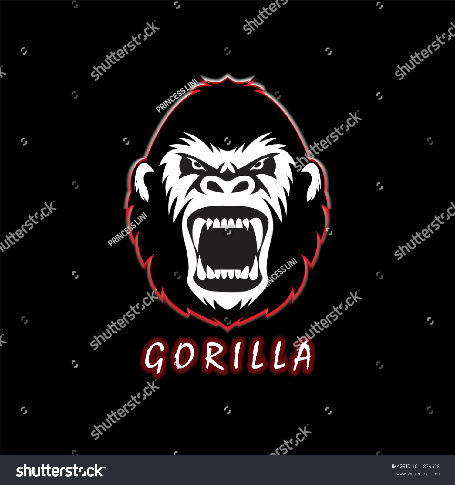 Angry Gorilla Logo Design Template Vector Stock Vector (Royalty Free ...