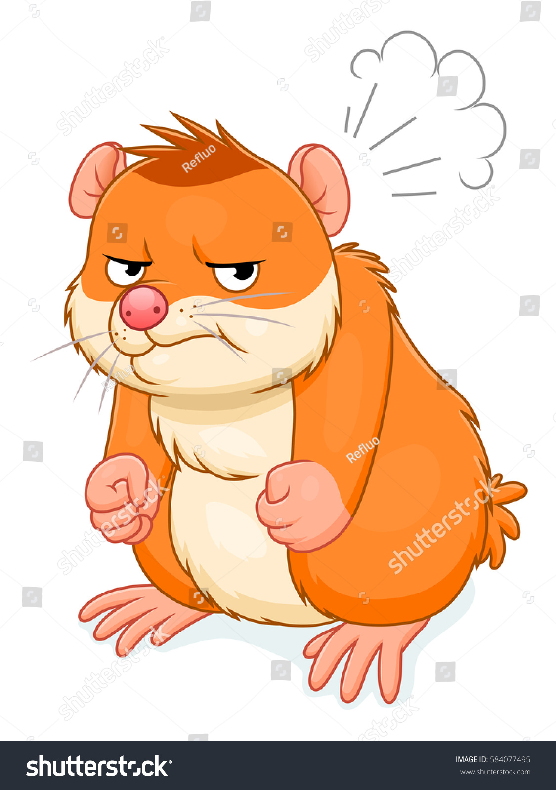 Angry Hamster Stock Vector (Royalty Free) 584077495