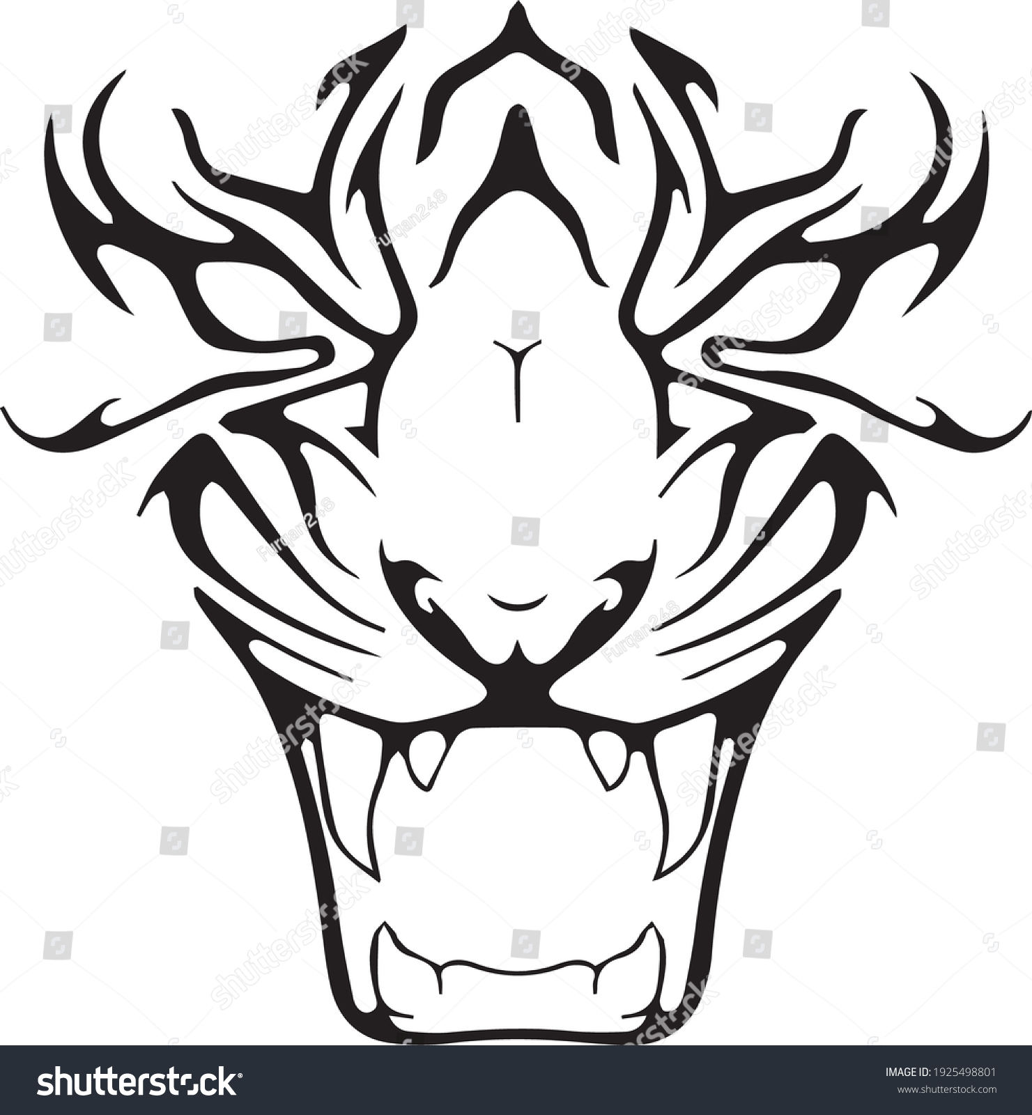 Angry Lion Face Tattoo Design Vector Stock Vector (Royalty Free ...