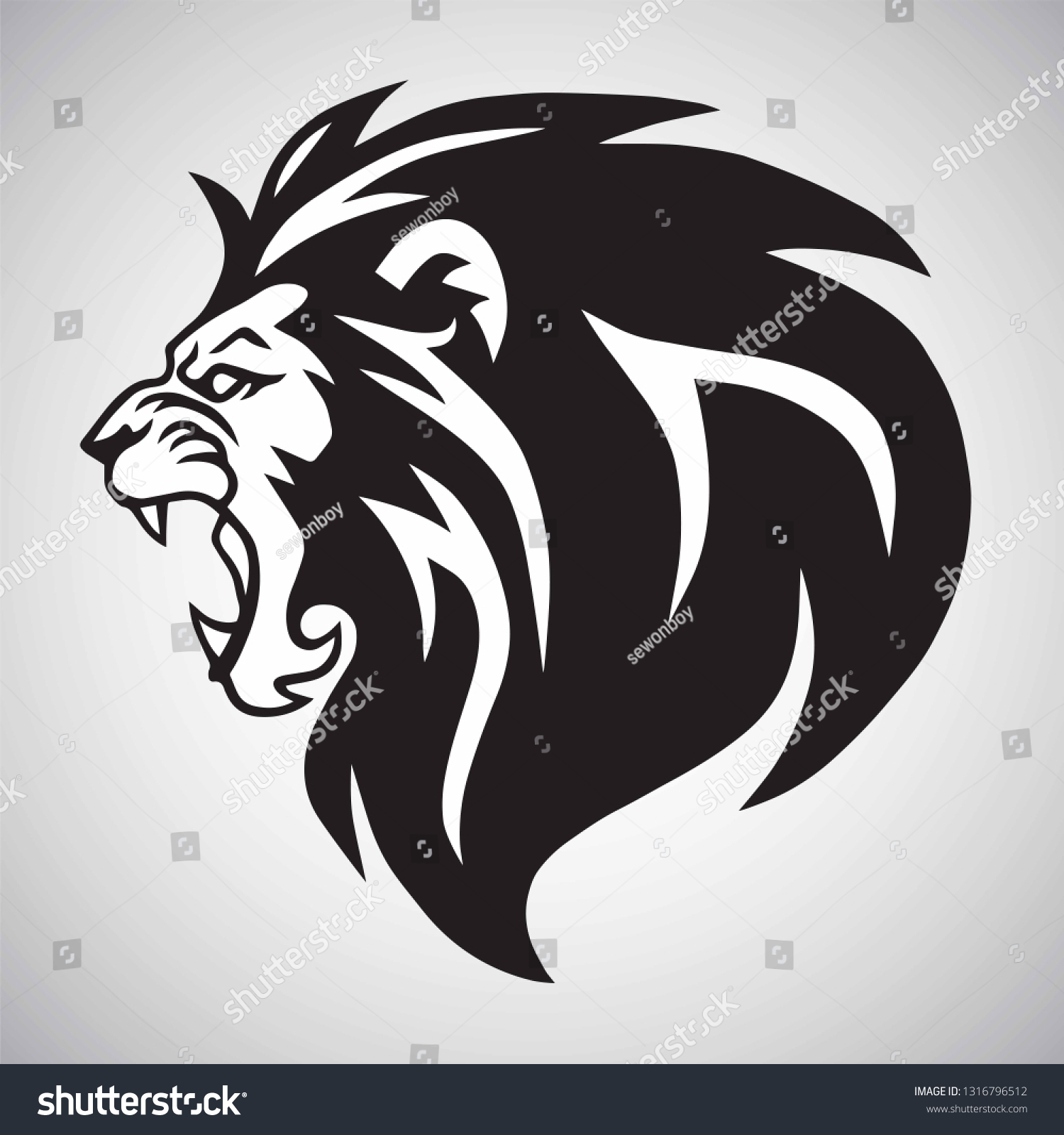 Angry Lion Roaring Logo Mascot Vector 스톡 벡터 로열티 프리 1316796512 Shutterstock