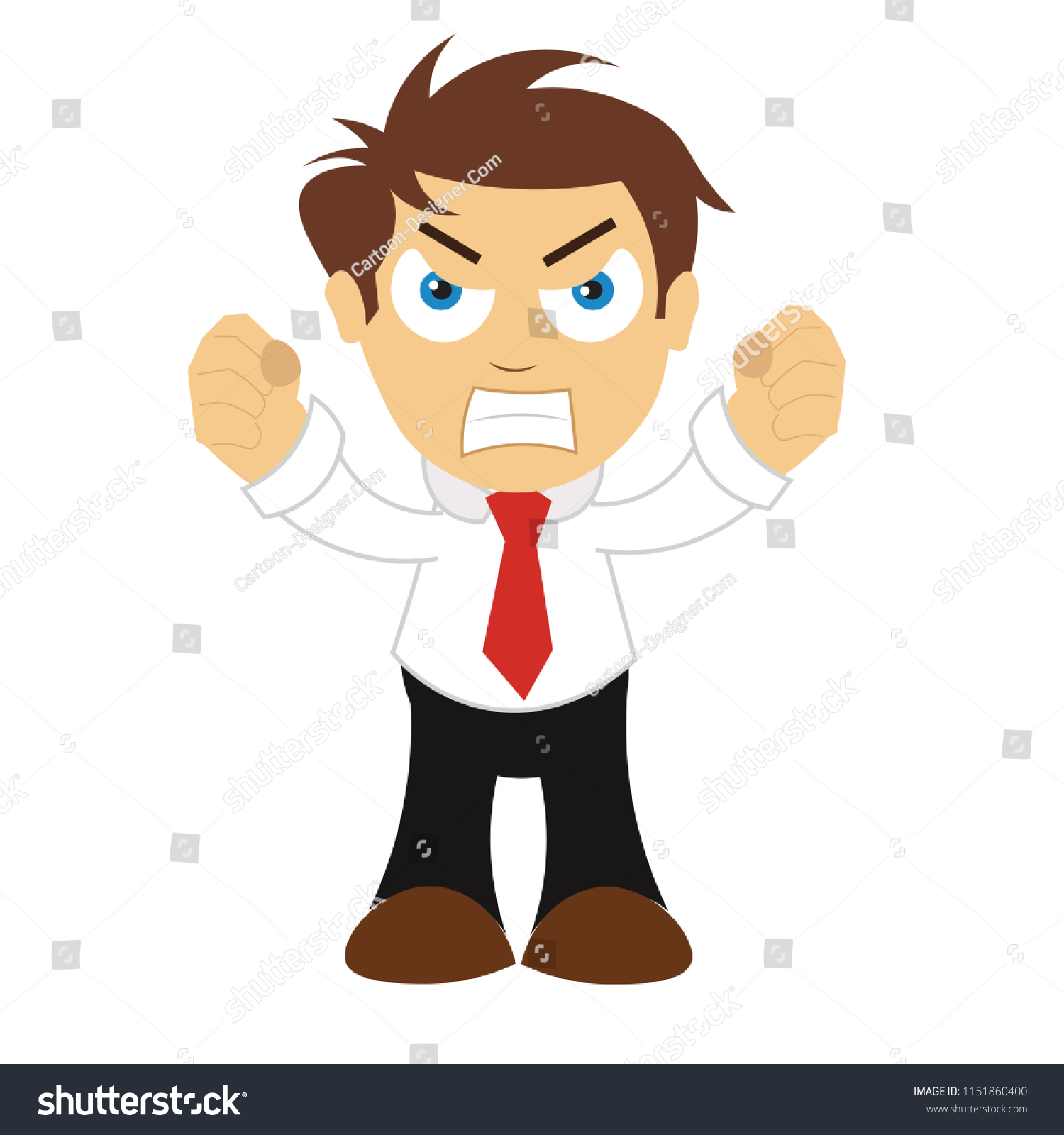 Angry Man Boss Worker Employee Cartoon Stock Vector (Royalty Free ...