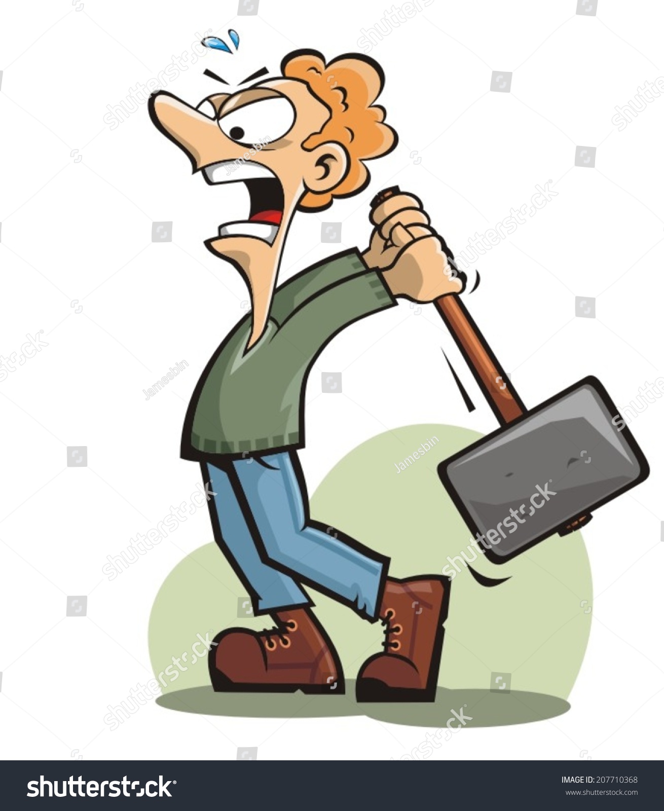 Angry Man Cartoon Stock Vector 207710368 - Shutterstock