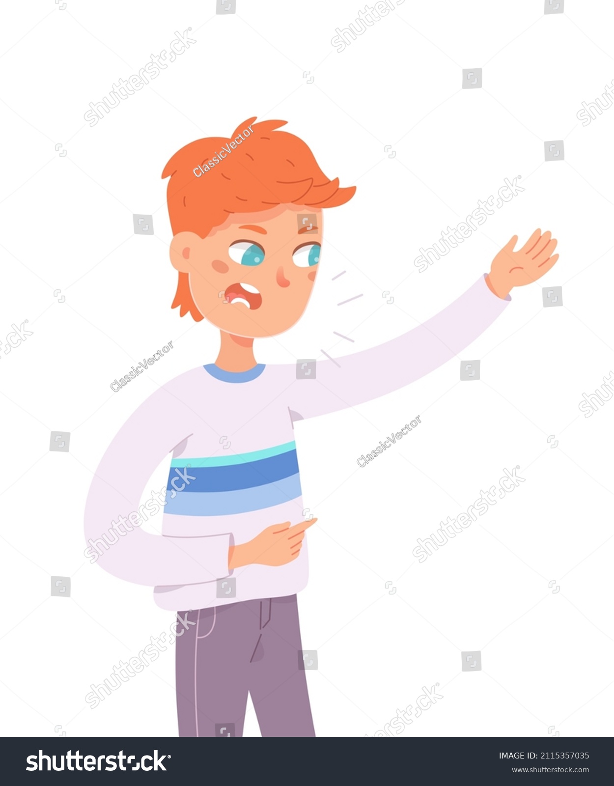 Angry Man Scolding Vector Illustration Cartoon Stock Vector (Royalty ...