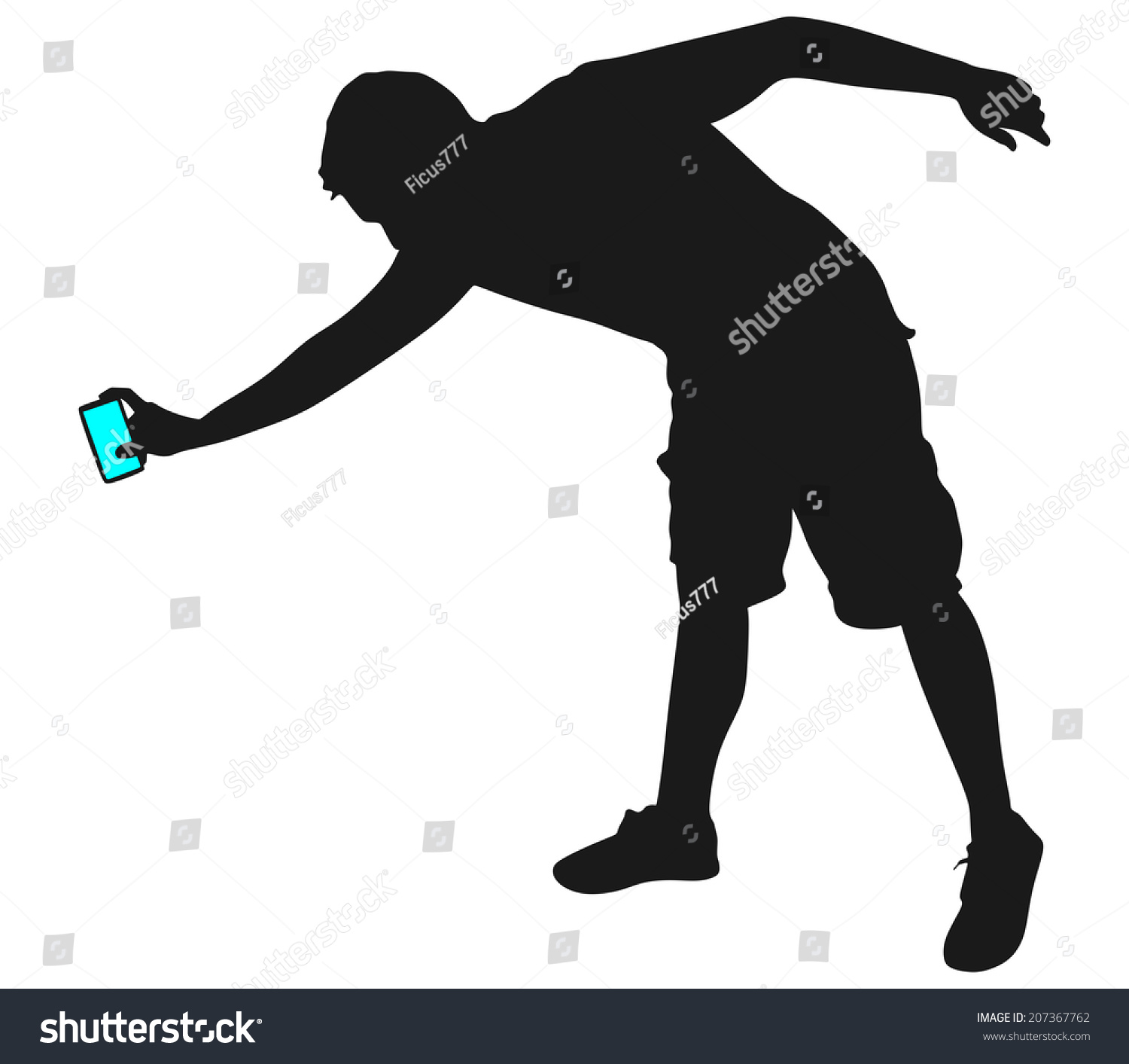Angry Man Throwing His Mobile Phone Vector 207367762 Shutterstock 