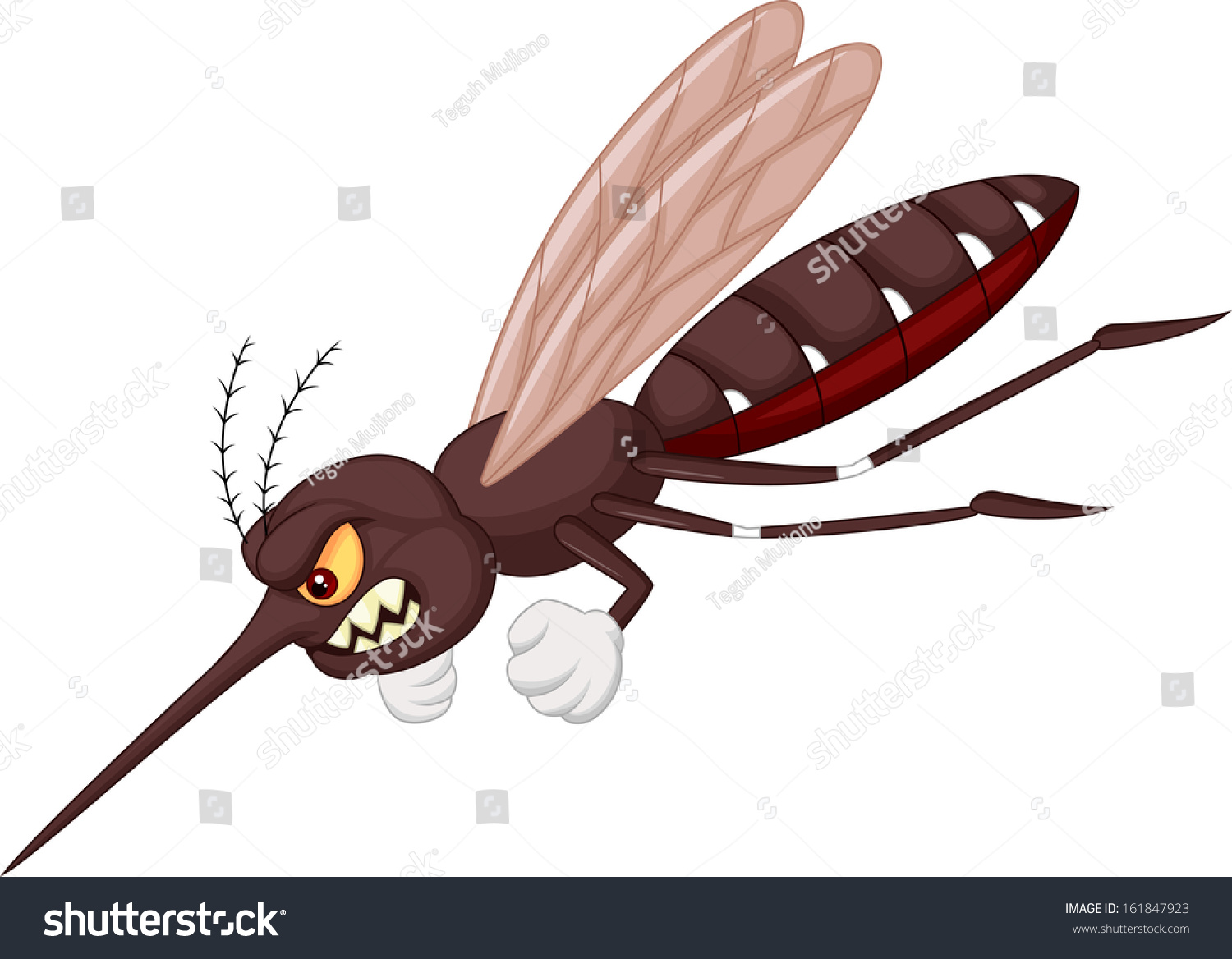 Angry Mosquito Cartoon Stock Vector 161847923 - Shutterstock