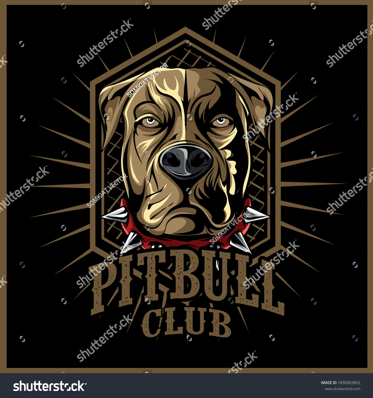 Angry Pitbull Mascot Vector Logo Illustration Stock Vector (Royalty ...