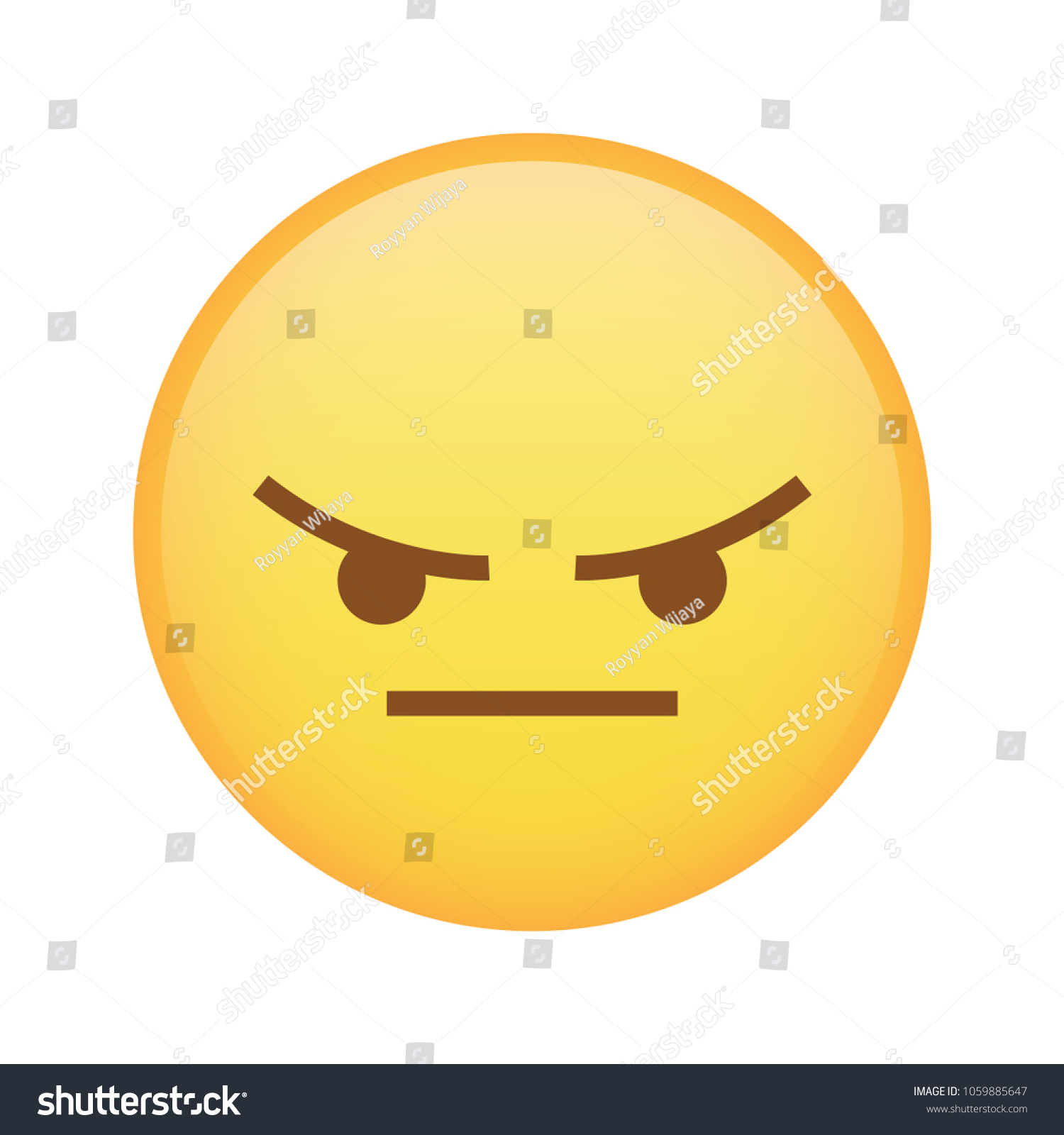 Angry React Emoji Emoticon Vector Isolated Stock Vector Royalty