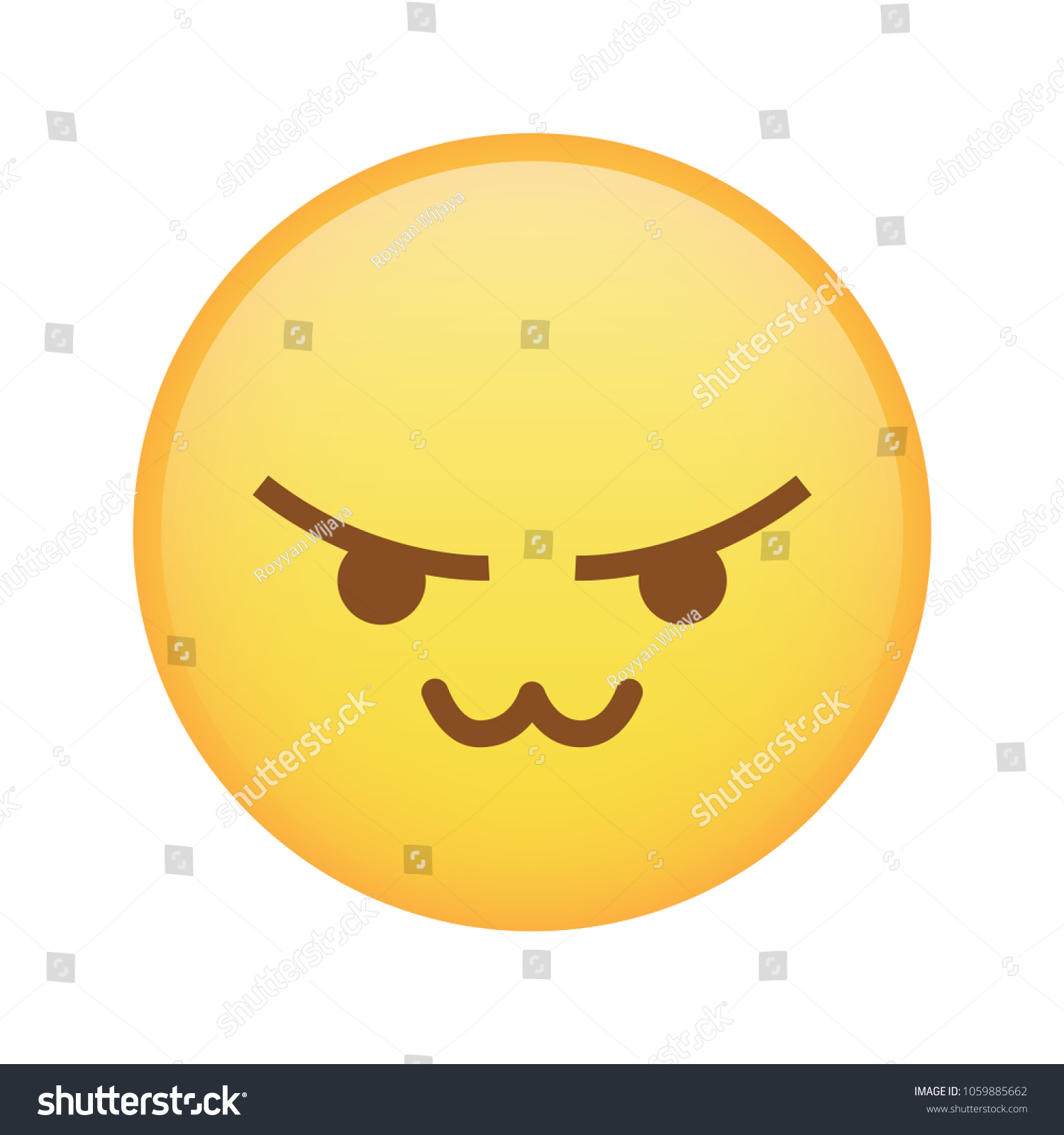 Angry React Emoji Cat Mouth Emoji Stock Vector Royalty Free