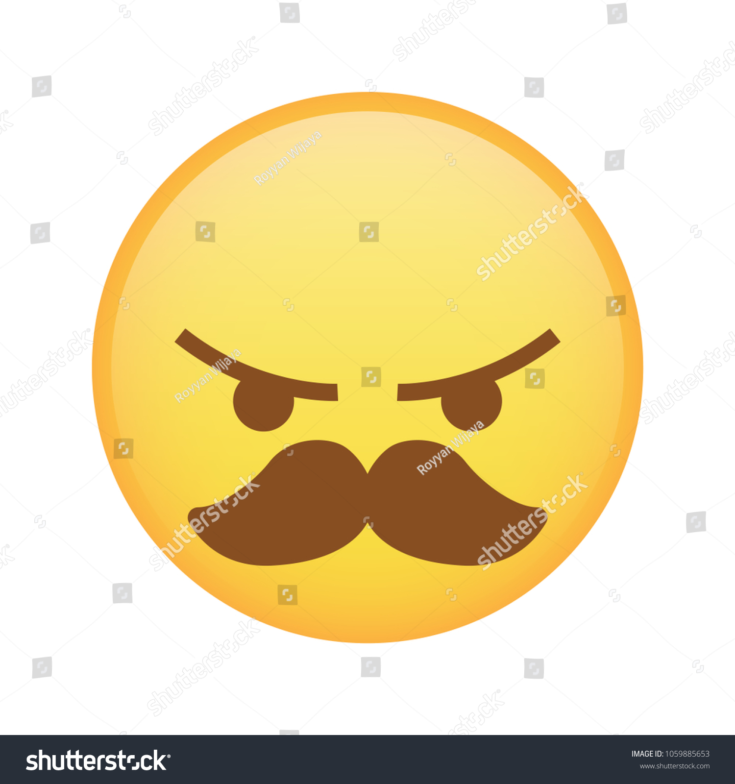 Angry React Emoji Mustache That Represent Stock Vector Royalty Free