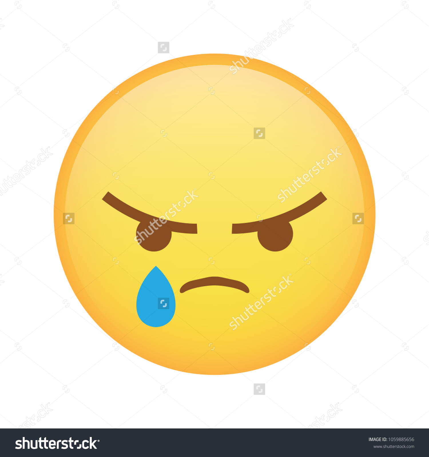 Angry React Emoji Sad Reaction Suitable Stock Vector Royalty Free