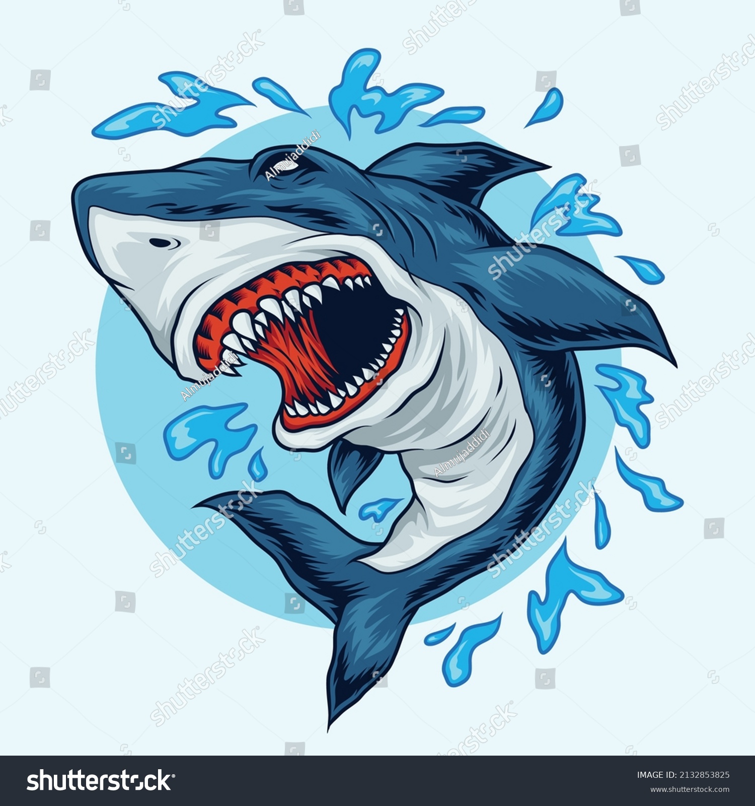 Angry Shark Fish Vector Illustration Stock Vector (Royalty Free ...