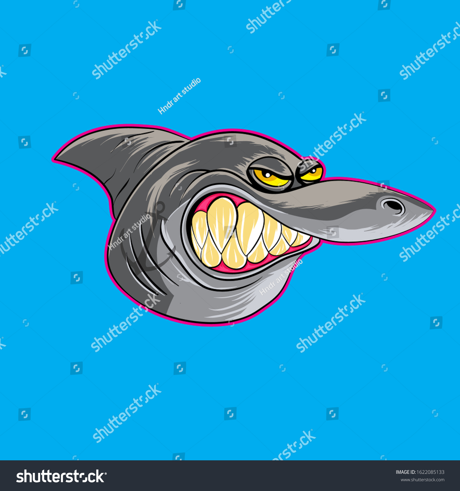 Angry Shark Head Vector Illustration Vector De Stock Libre De