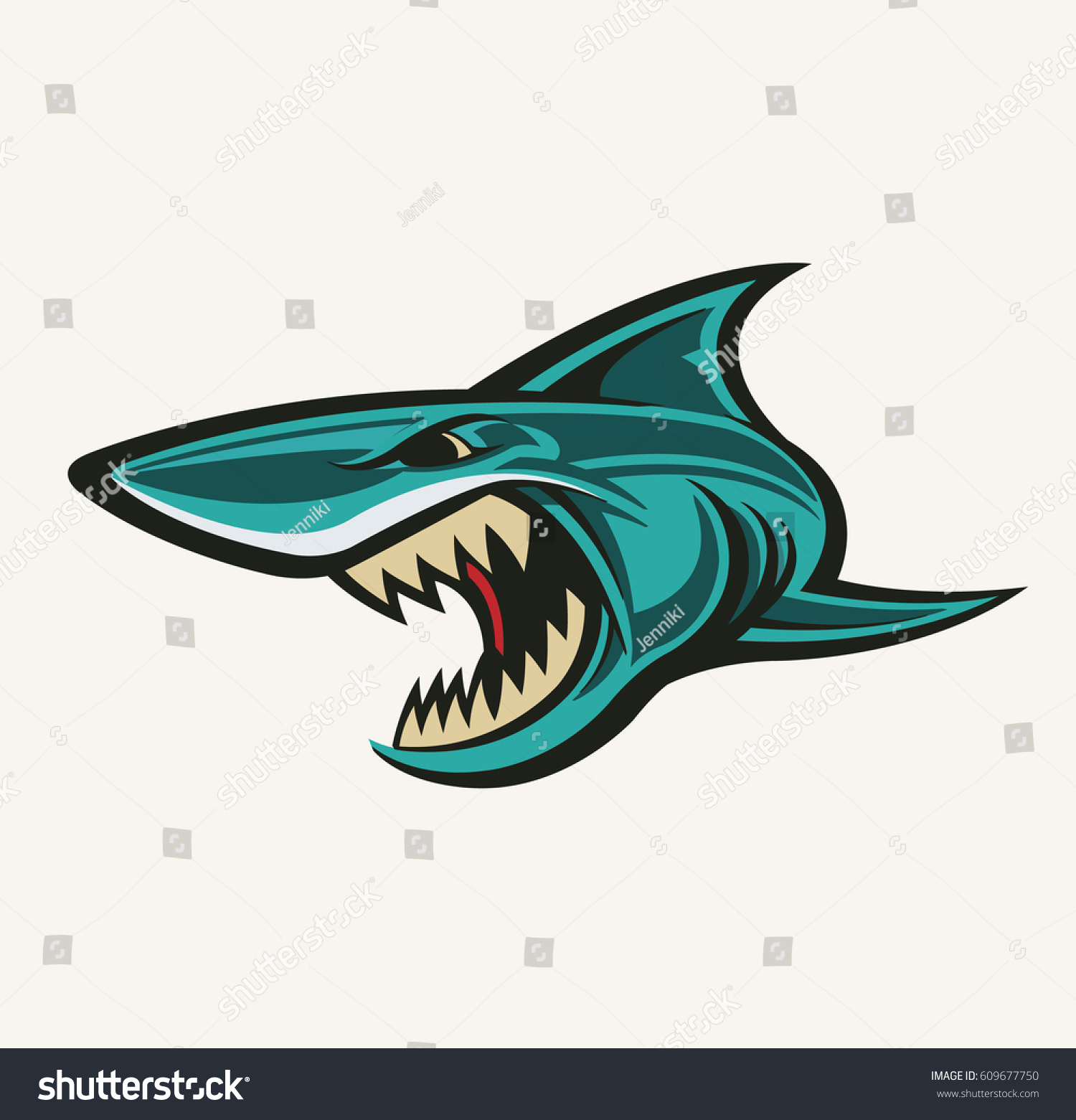Download Angry Shark Logo Shark Mascot Dangerous Stock Vector ...