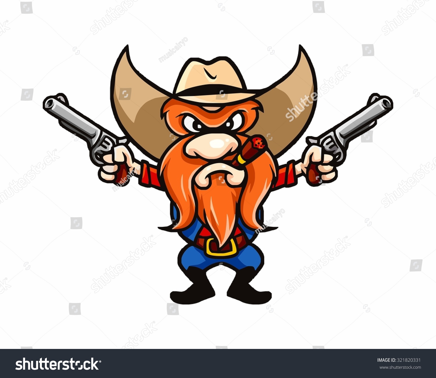 Angry Sheriff Bandit Robber West Cowboy: เวกเตอร์สต็อก (ปลอดค่า