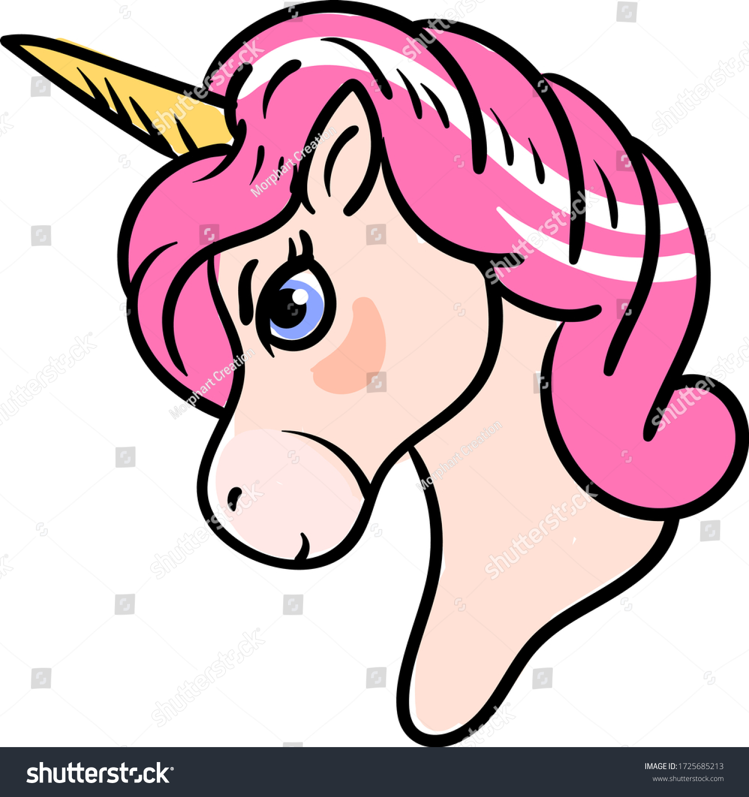 SVG of Angry unicorn illustration, vector on white background svg