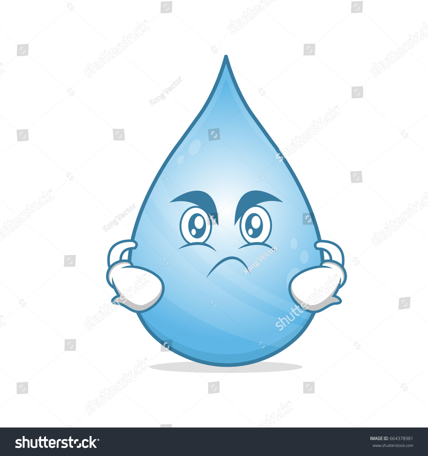 Angry Water Cartoon Character Vector Illustration Stock Vector (Royalty ...