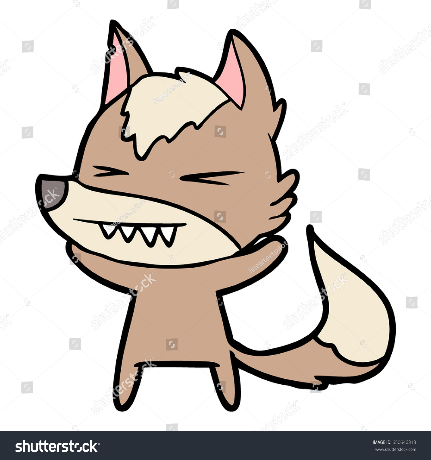 Angry Wolf Cartoon Stock Vector Royalty Free 650646313 Shutterstock