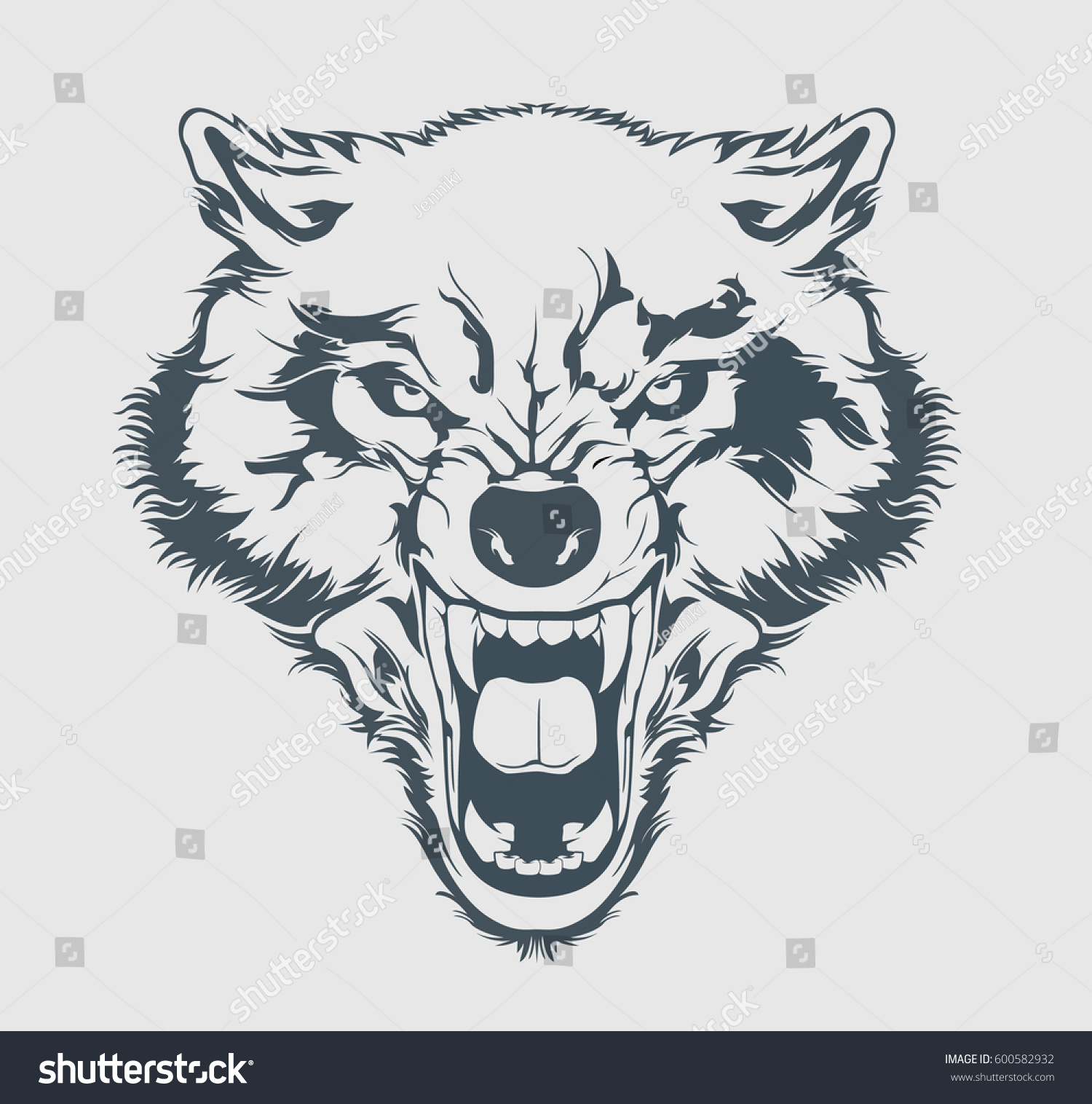angry wolf head beautiful wolf tattoo stock vector angry wolf head beautiful wolf tattoo stock vector