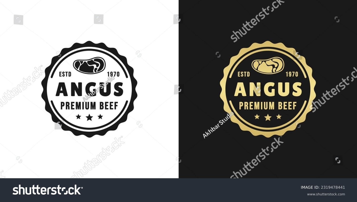 SVG of Angus beef Logo or Angus beef stamp Vector Isolated in Flat Style. Best Angus beef logo for product packaging design element. Elegant Angus beef stamp for packaging design element. svg