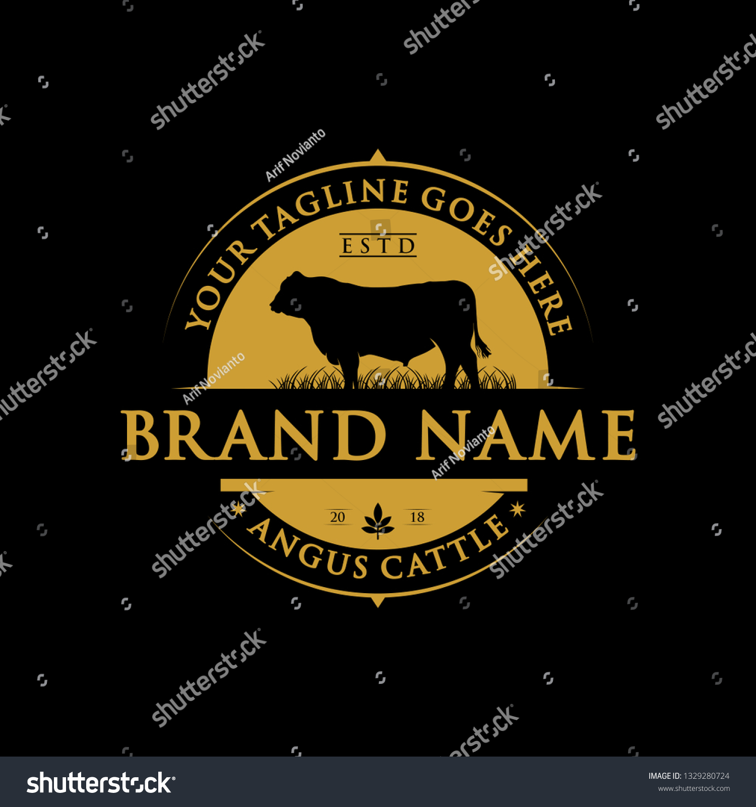 SVG of angus cattle farm label design svg