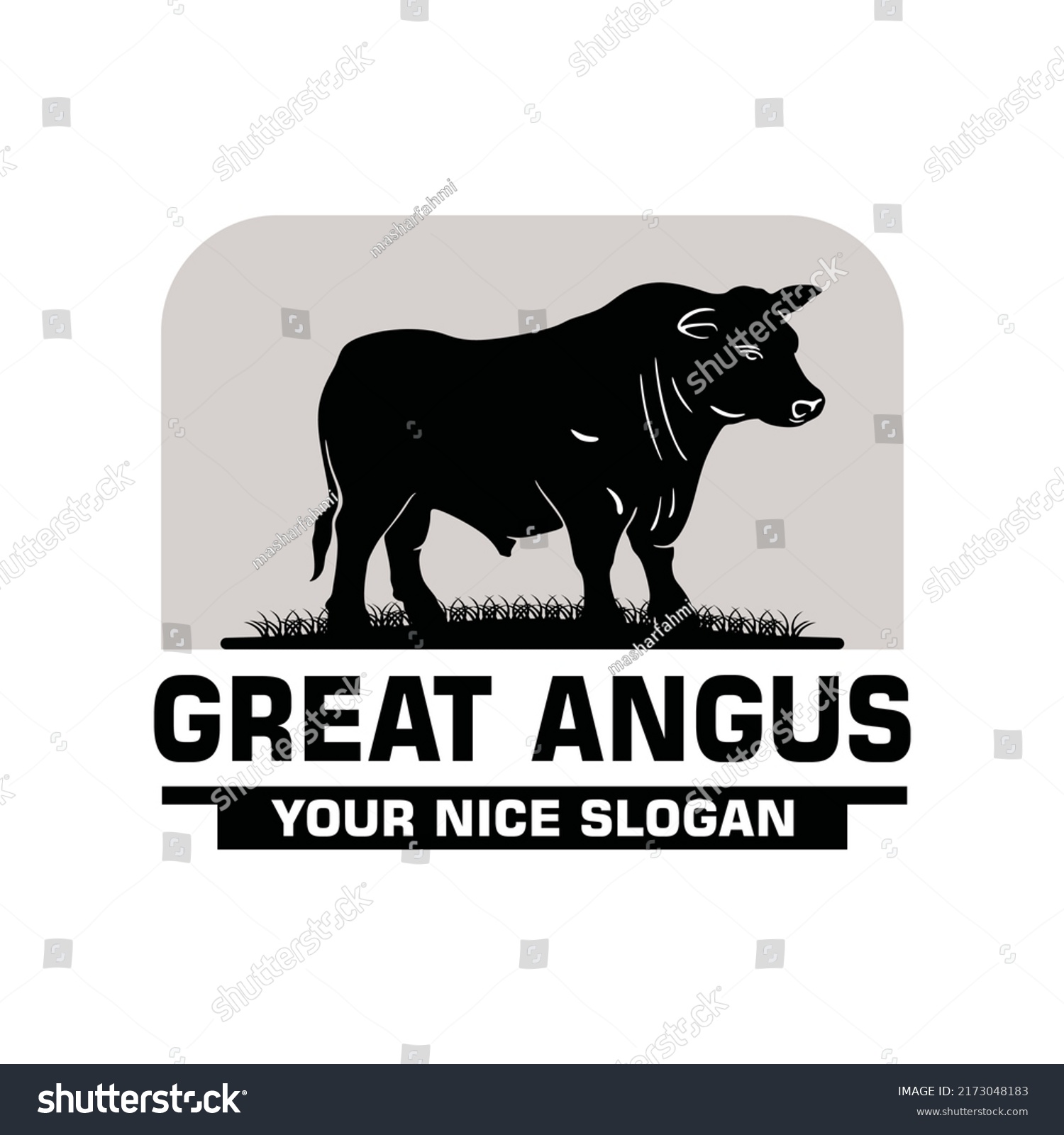 SVG of ANGUS GREAT BULL LOGO, SILHOUETTE OF GREAT BULL standing,vector illustrations svg