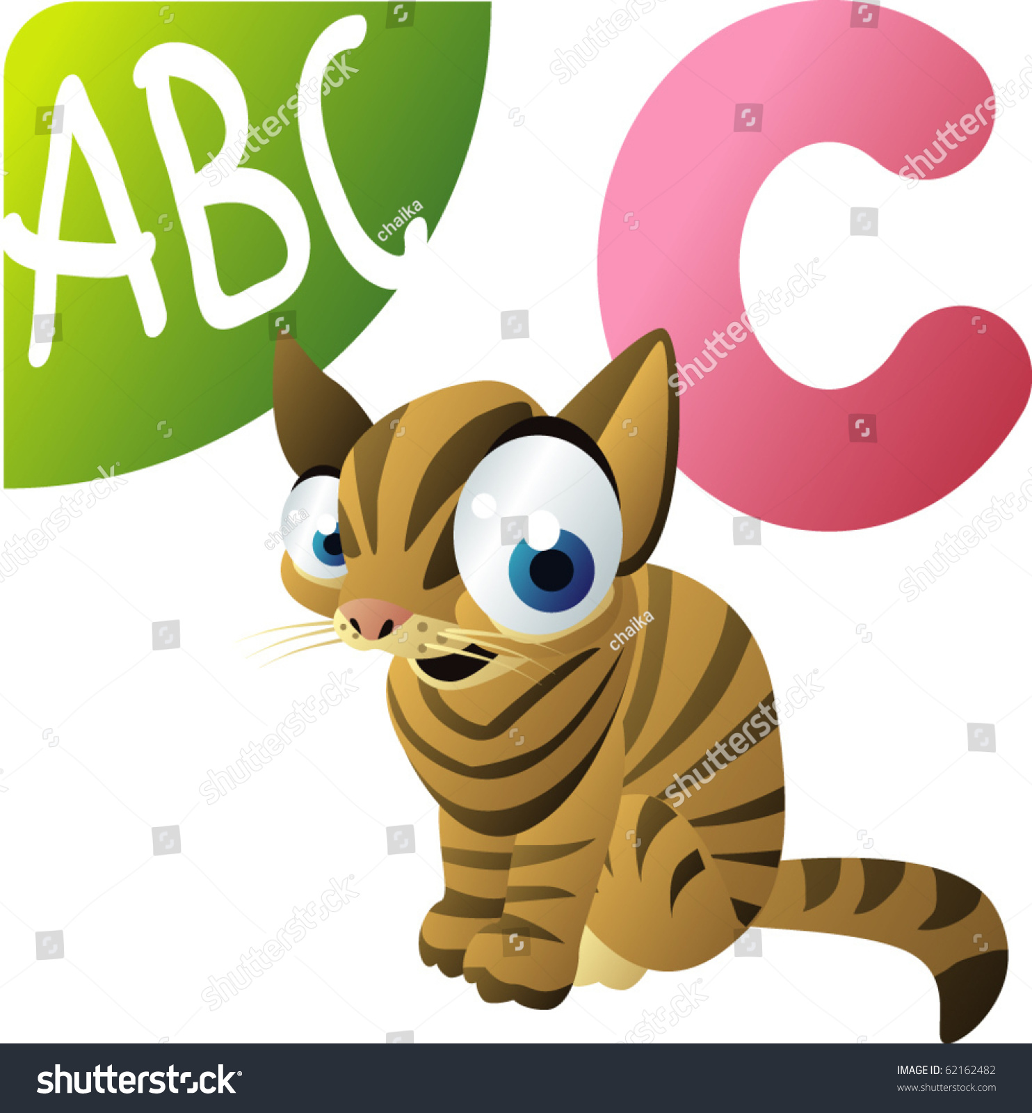 Animal Alphabet C Cat Stock Vector 62162482 - Shutterstock