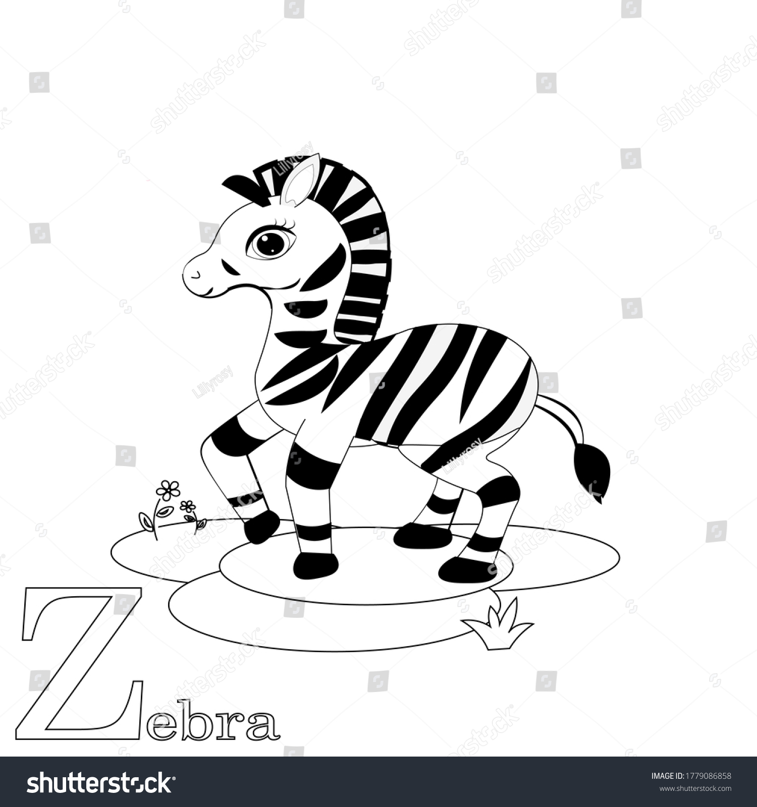 Animal Alphabet Coloring Book Vector Illustration Stock Vector (Royalty ...