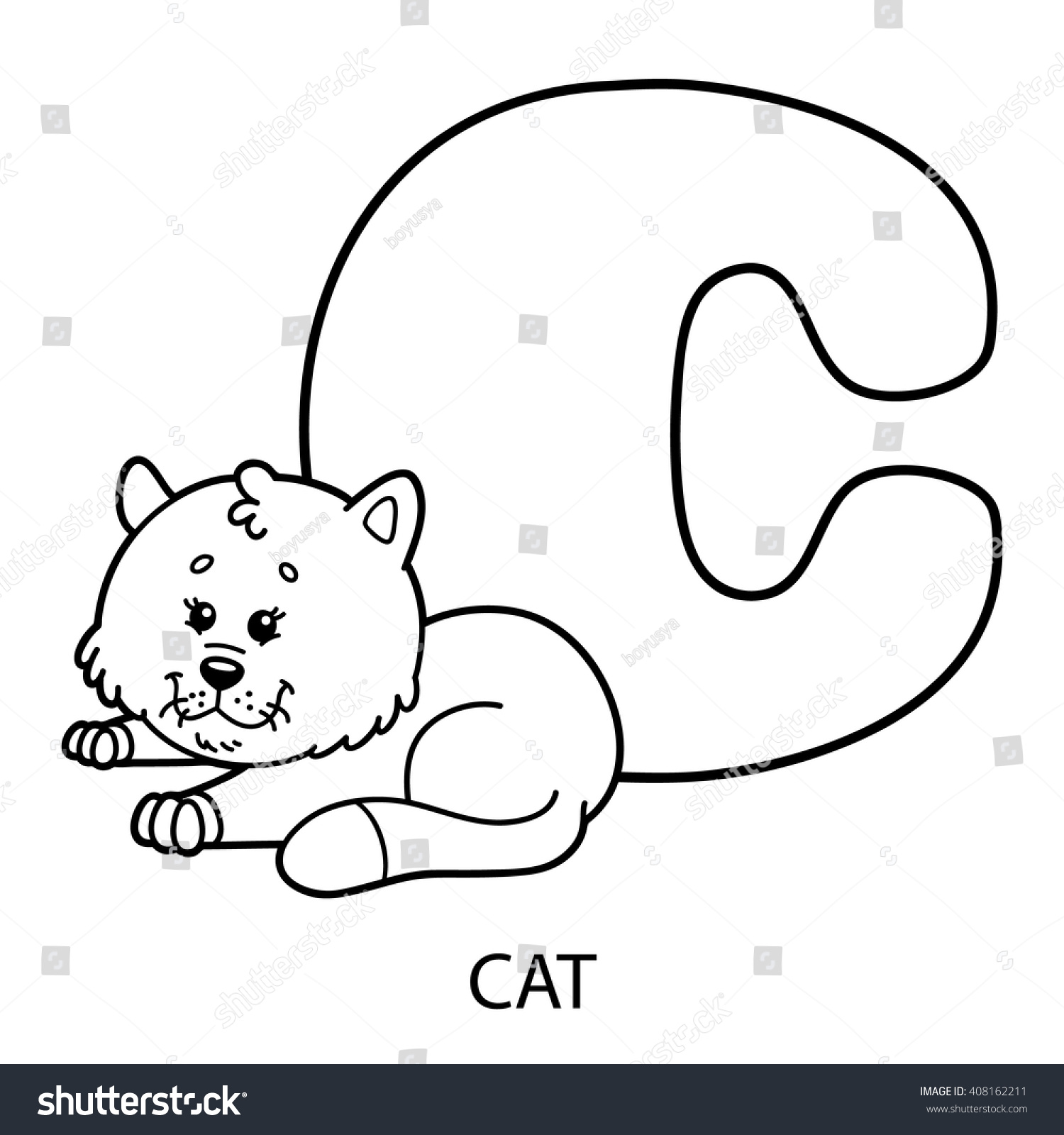 Animal Alphabet Coloring Page Vector Illustration Stock Vector (Royalty ...