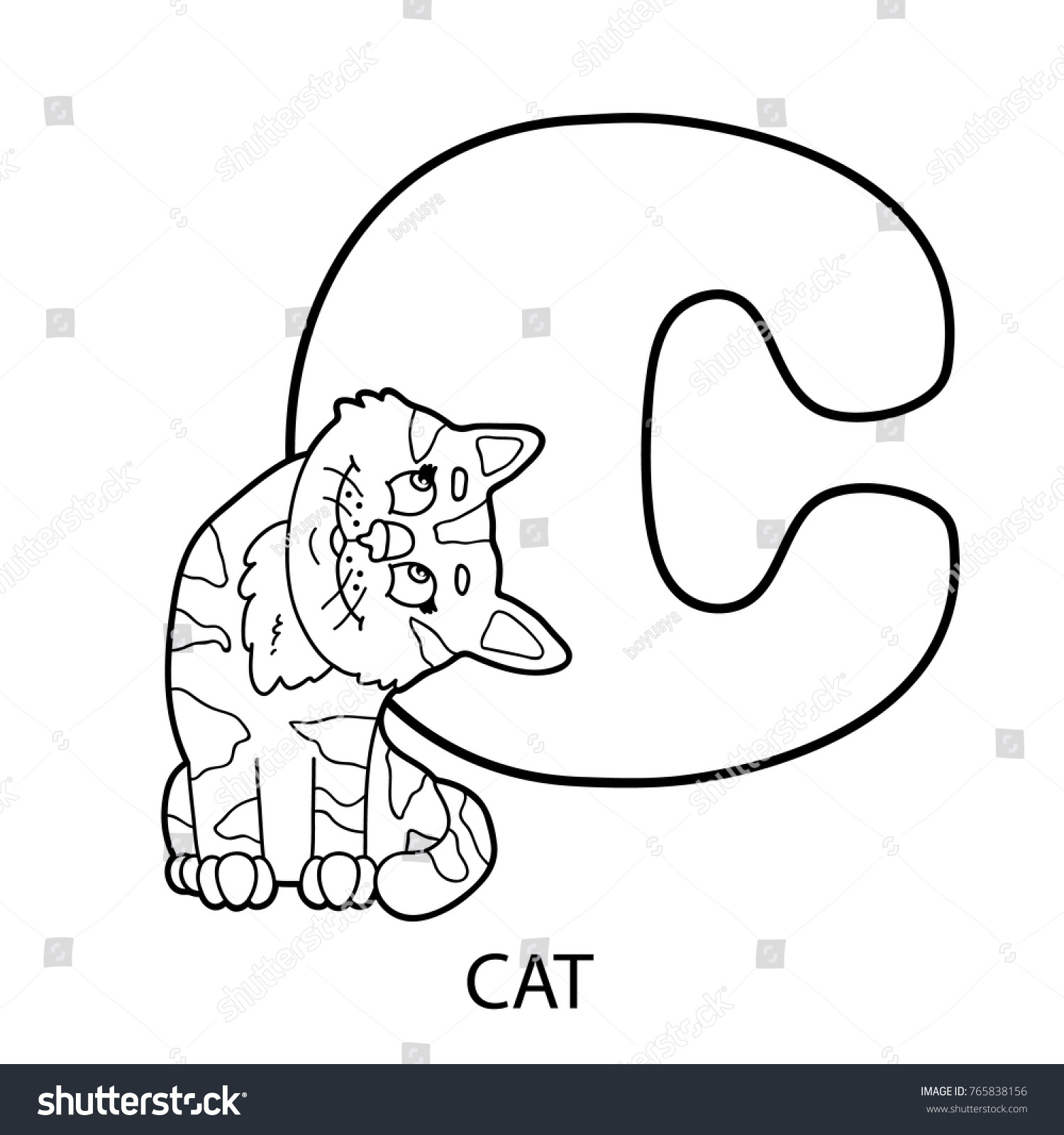 Animal Alphabet Coloring Page Vector Illustration Stock Vector (Royalty ...