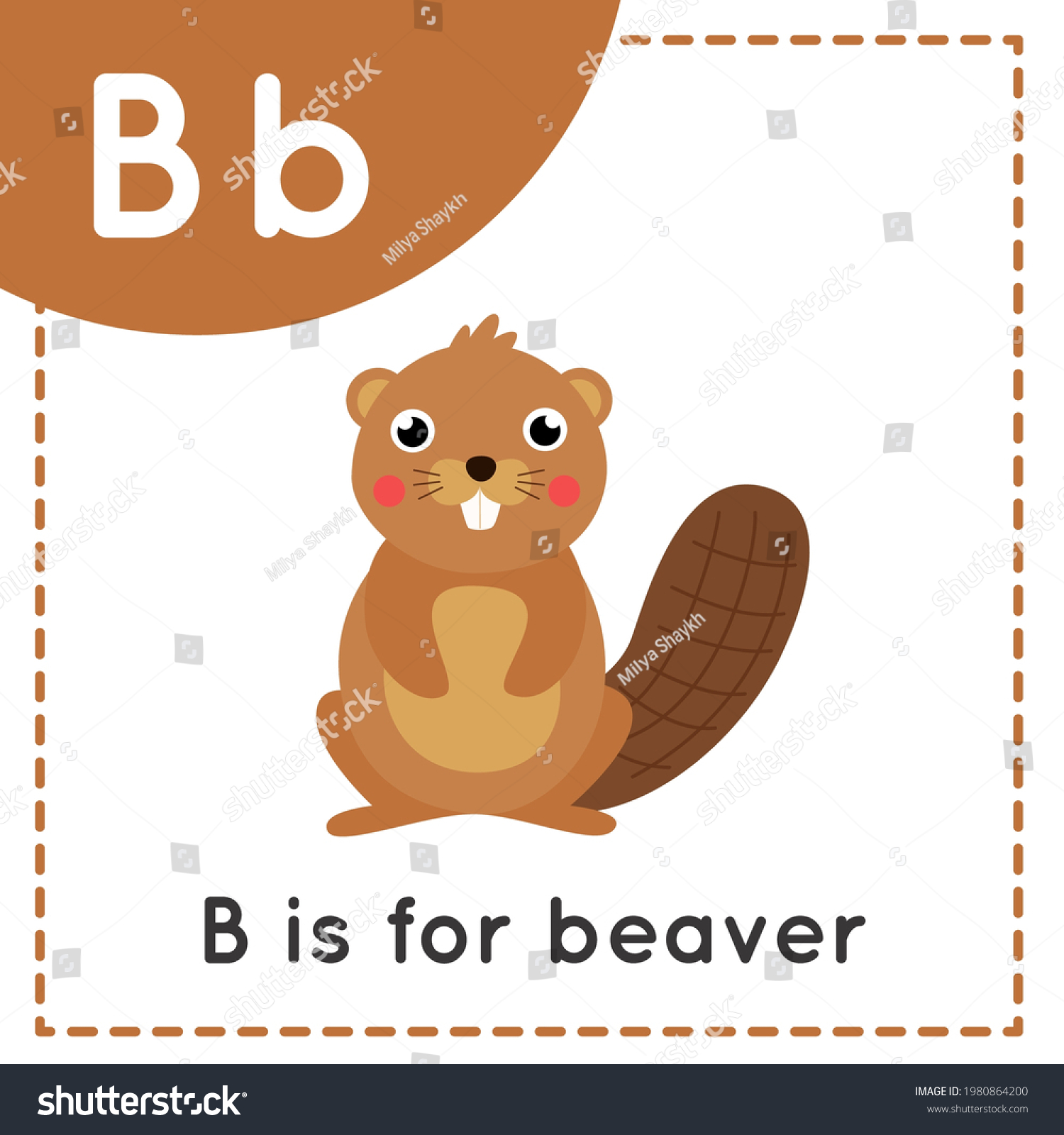 Animal Alphabet Flashcard Children Learning Letter Stock Vector ...