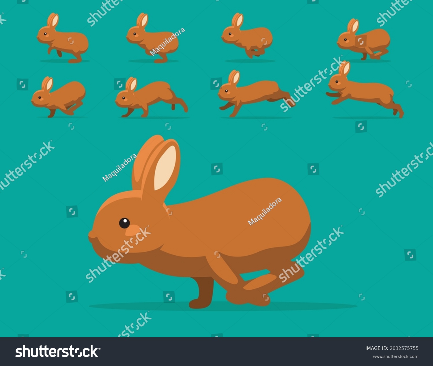 Animal Animation Sequence Rabbit Thrianta Cartoon Stock Vector (Royalty ...
