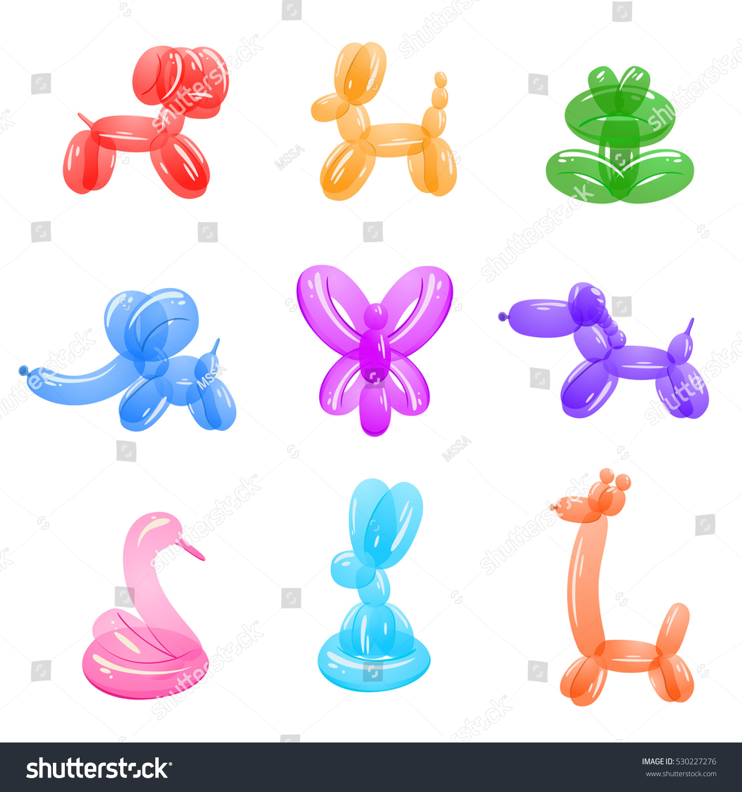 Animal Balloons Vector Balloon Animals Happy ìŠ¤í†¡ ë²¡í„°(ì‚¬ìš©ë£Œ ì—†ì Œ) 530227276