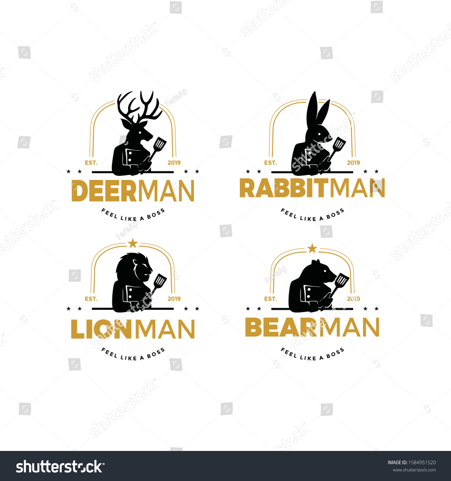 Download Animal Chef Man Logo Vector Professional Stock Vector Royalty Free 1584951520