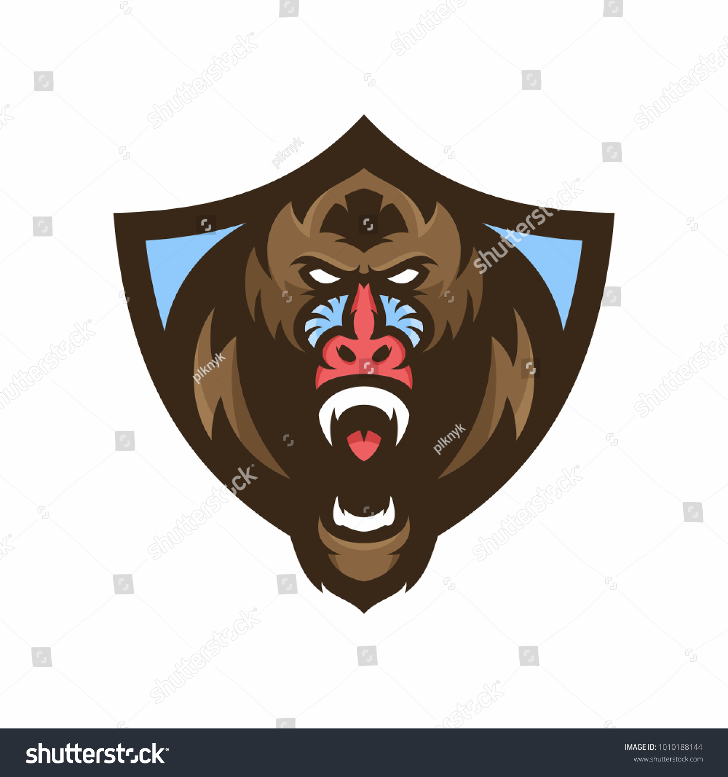 Animal Head Mandrill Monkey Vector Logoicon Stock Vector (Royalty Free ...