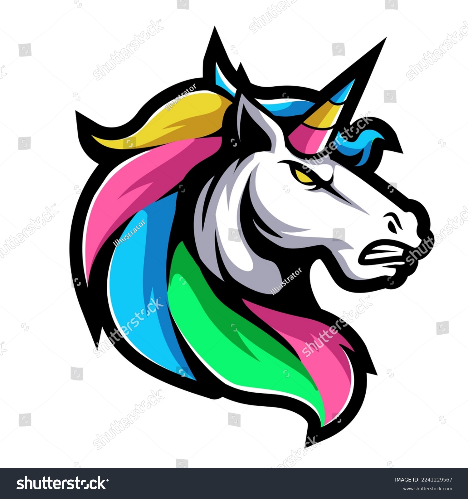 SVG of Animal Head Unicorn  illustration mascot logo vector svg