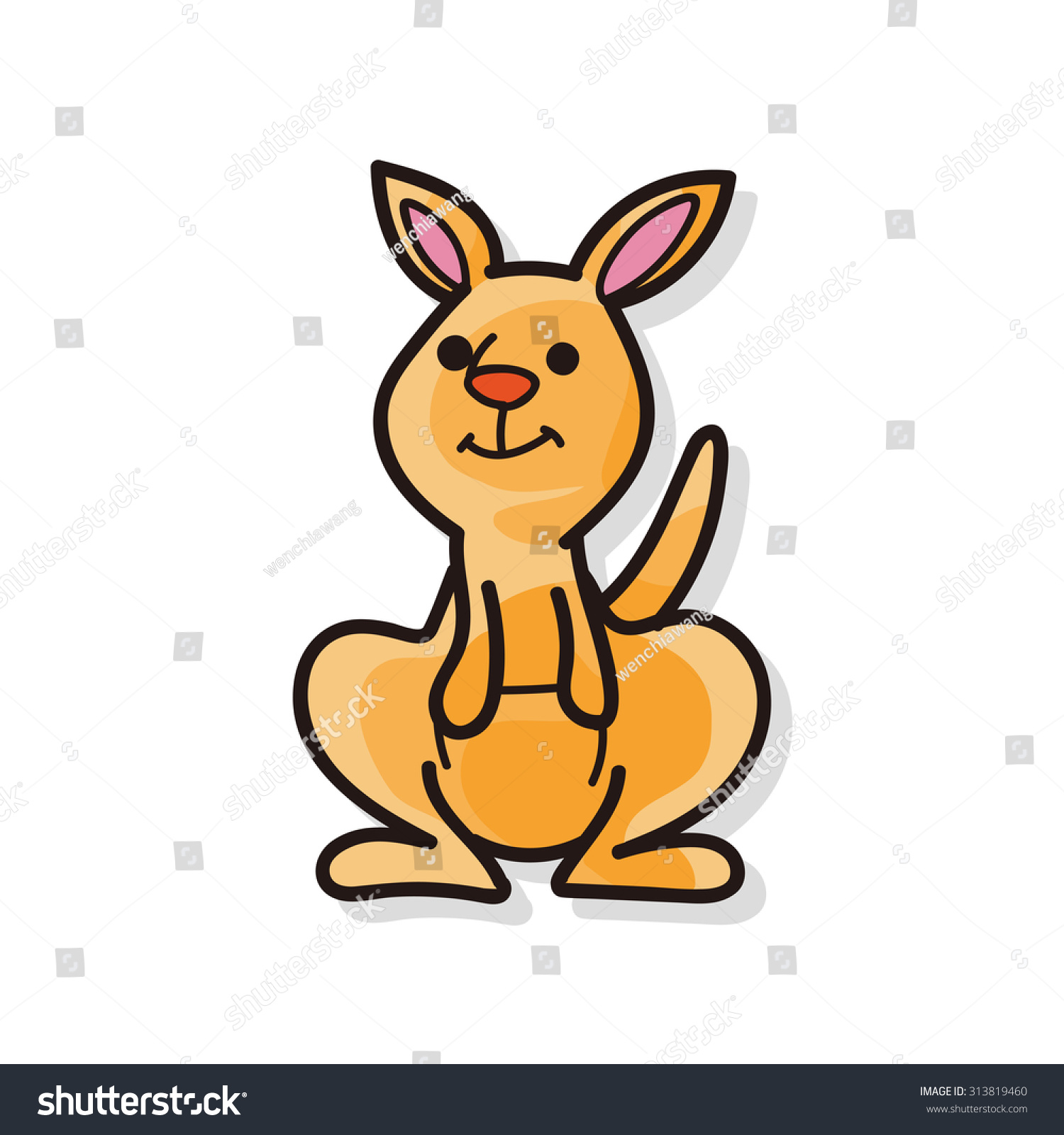 Animal Kangaroo Doodle Stock Vector 313819460 Shutterstock